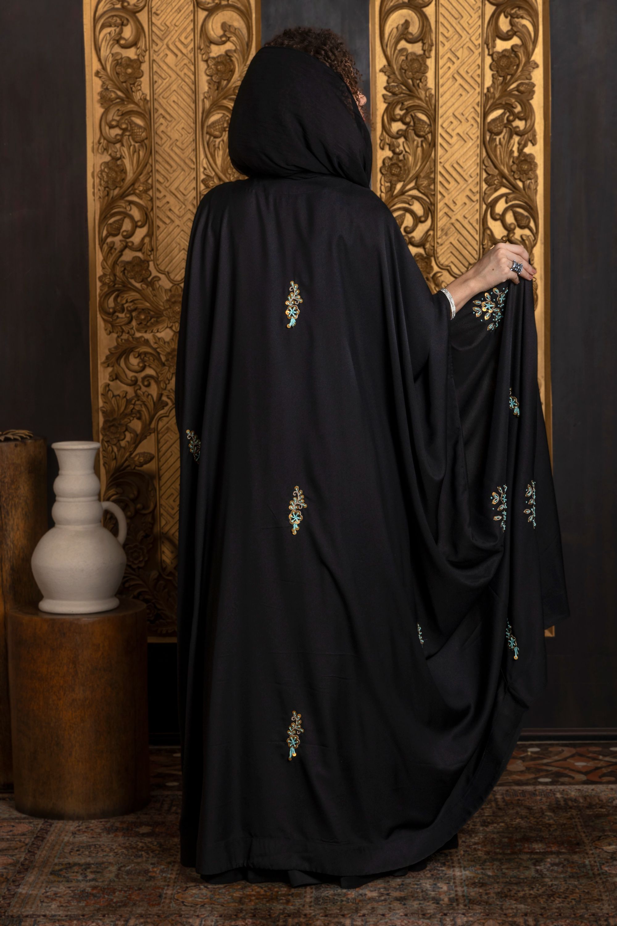 Farrah Embroidered Abaya with Sheila