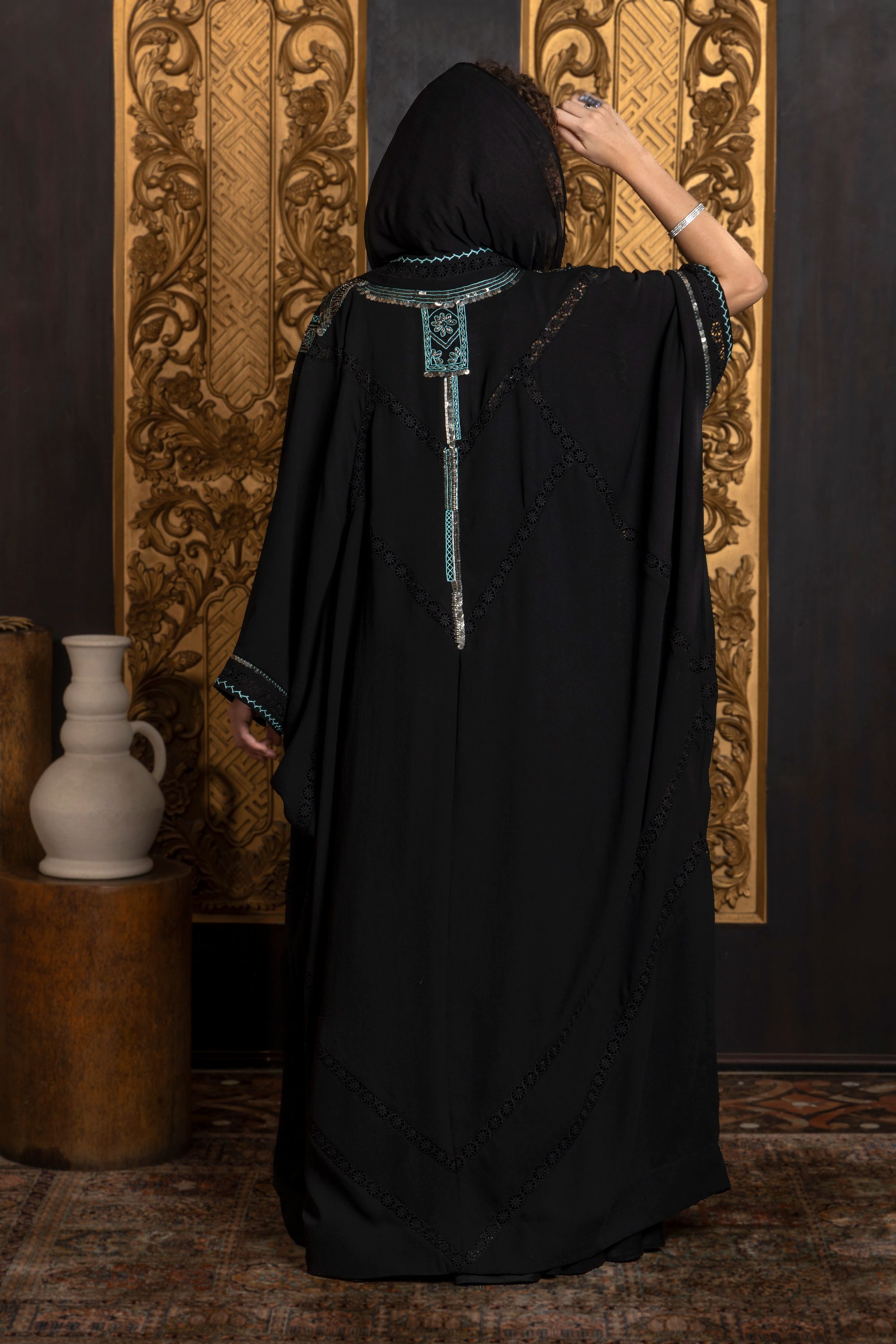 Mahra Embroidered Abaya with Sheila