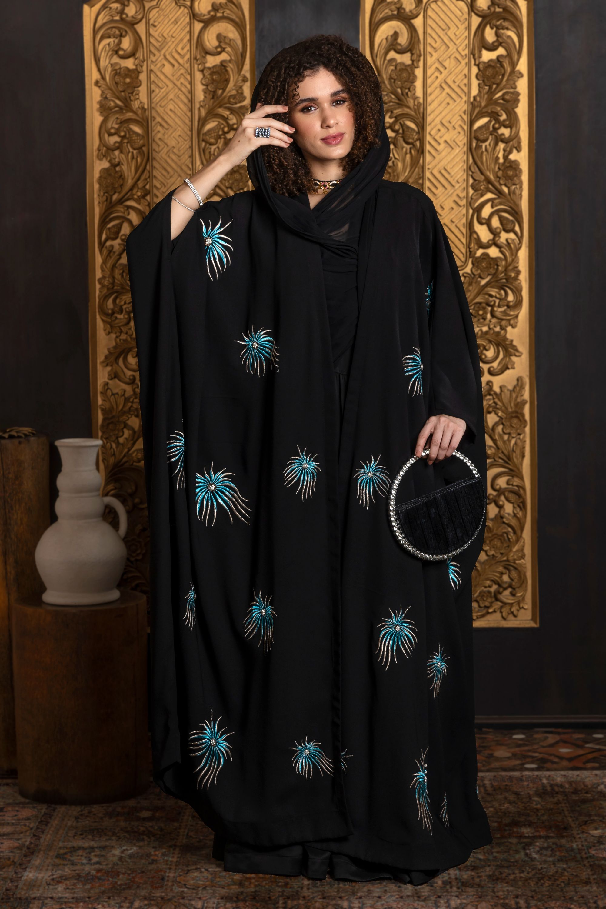 Shakira Embroidered Abaya with Sheila