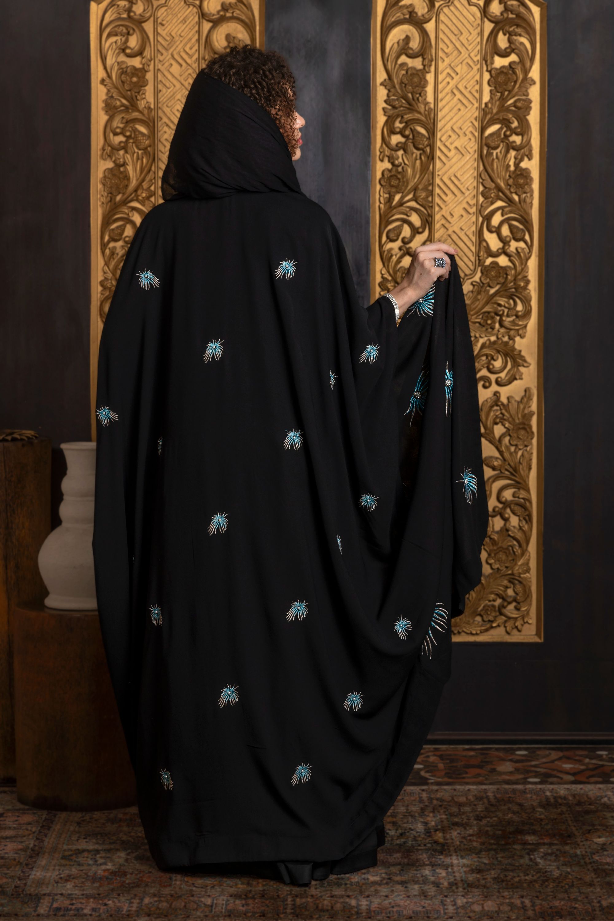 Shakira Embroidered Abaya with Sheila