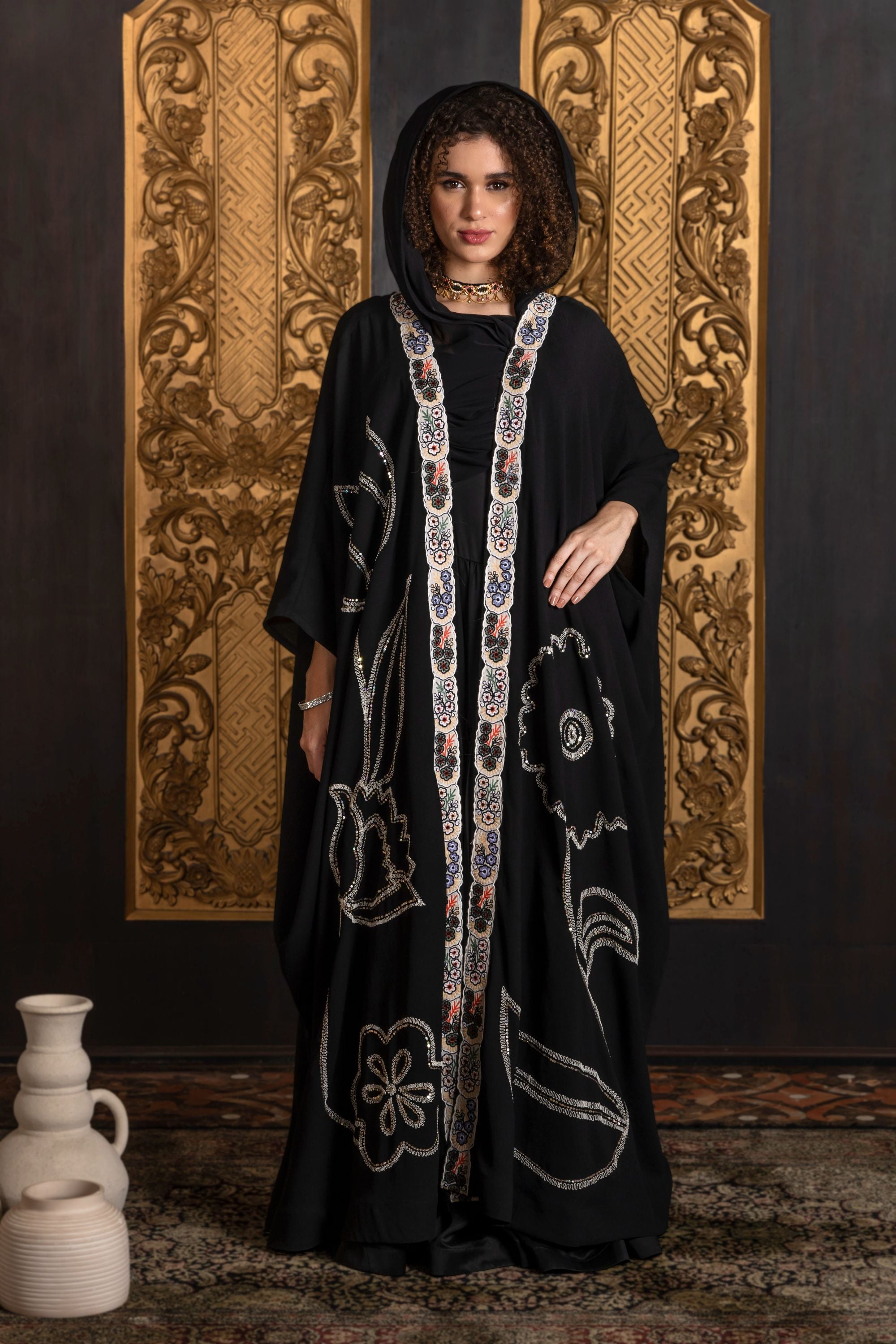 Soheila Embroidered Abaya with Sheila