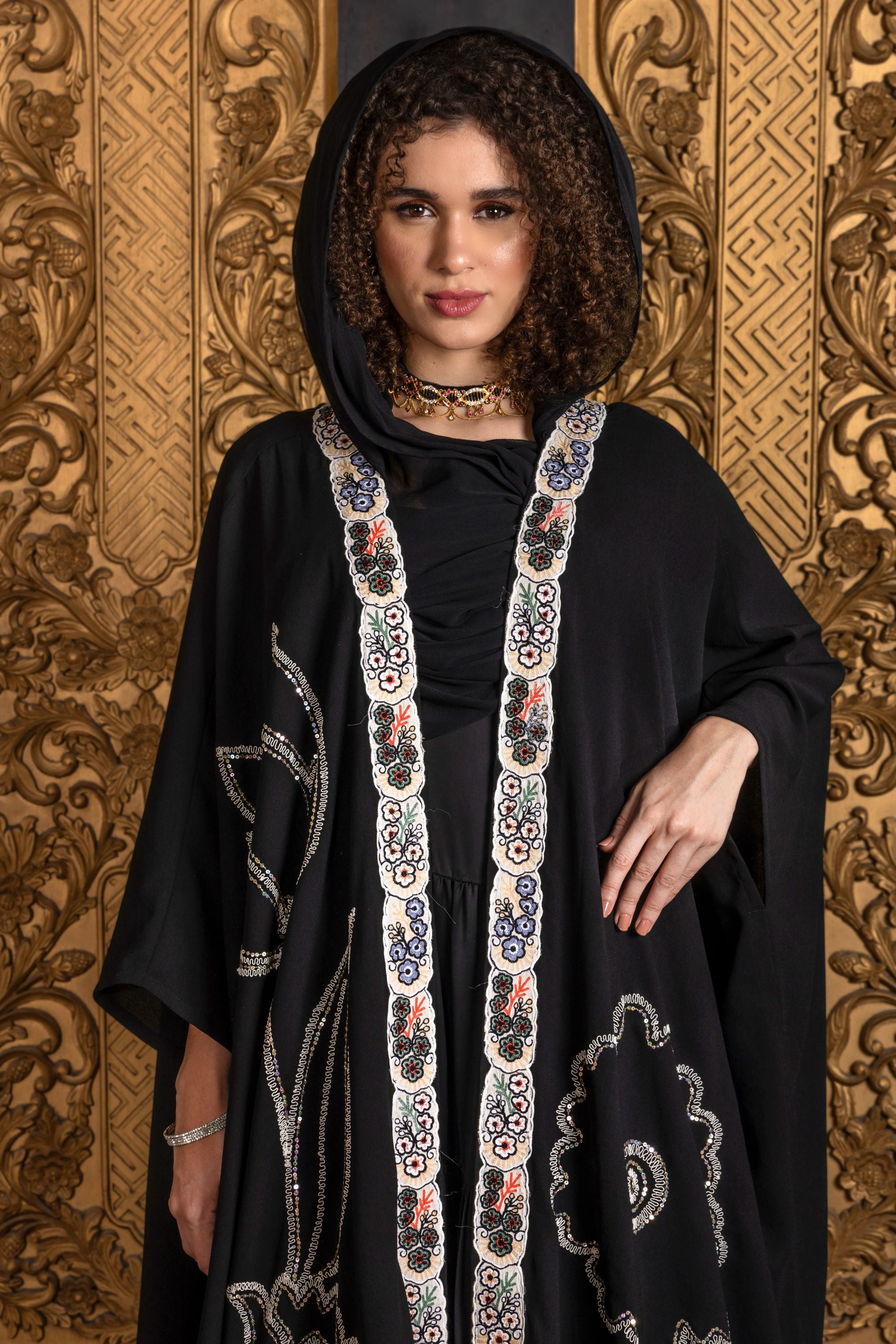 Soheila Embroidered Abaya with Sheila