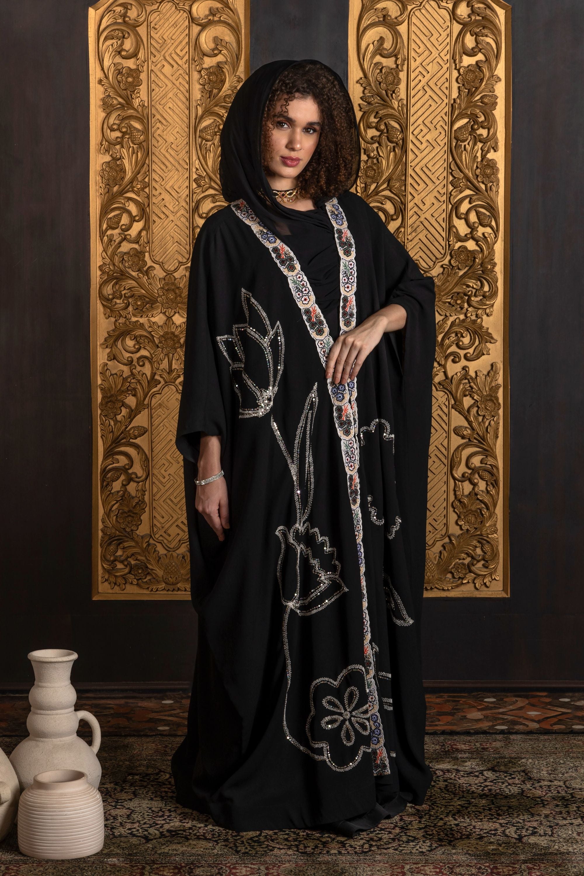 Soheila Embroidered Abaya with Sheila