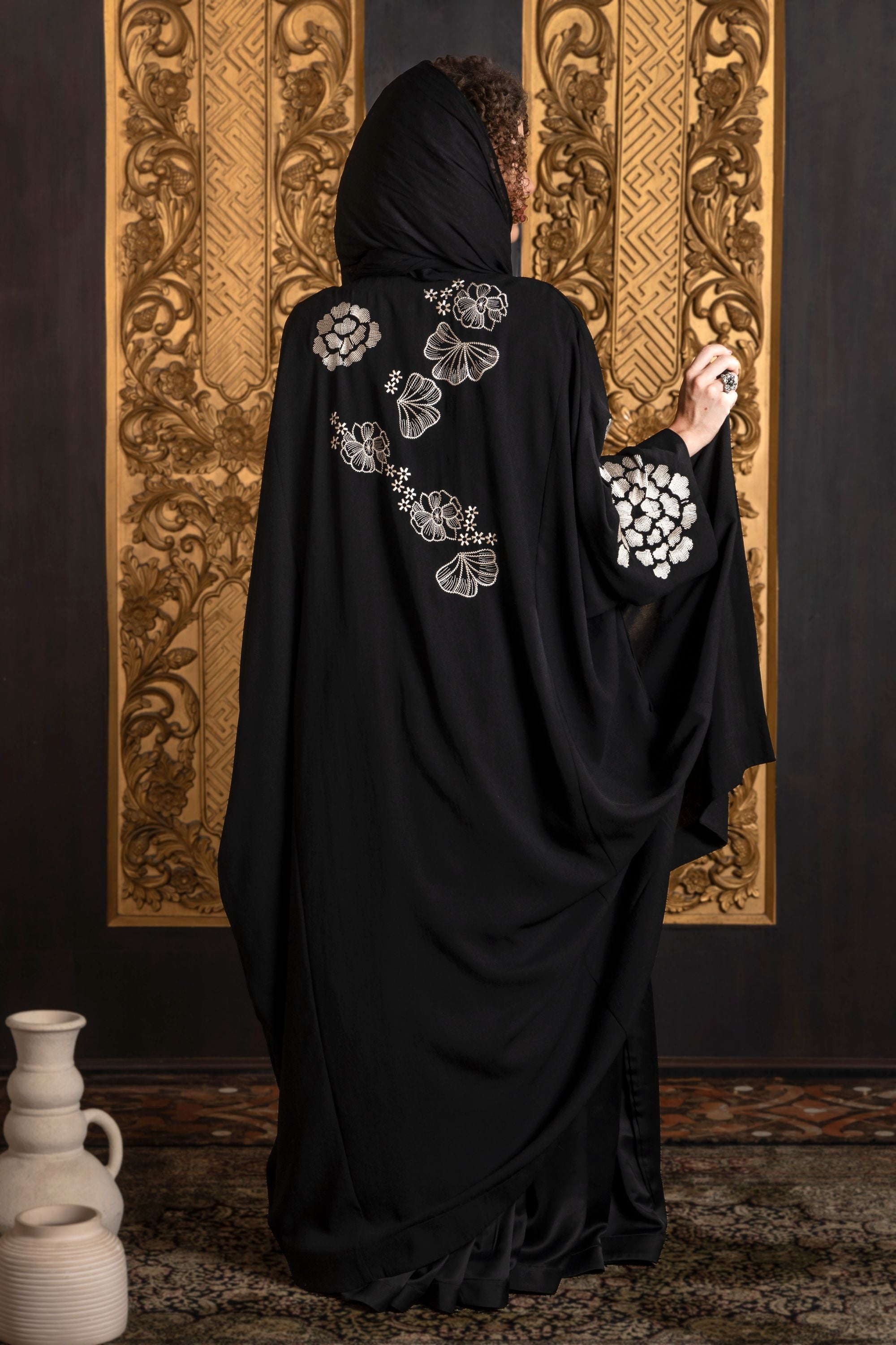 Zahirah Embroidered Abaya with Sheila