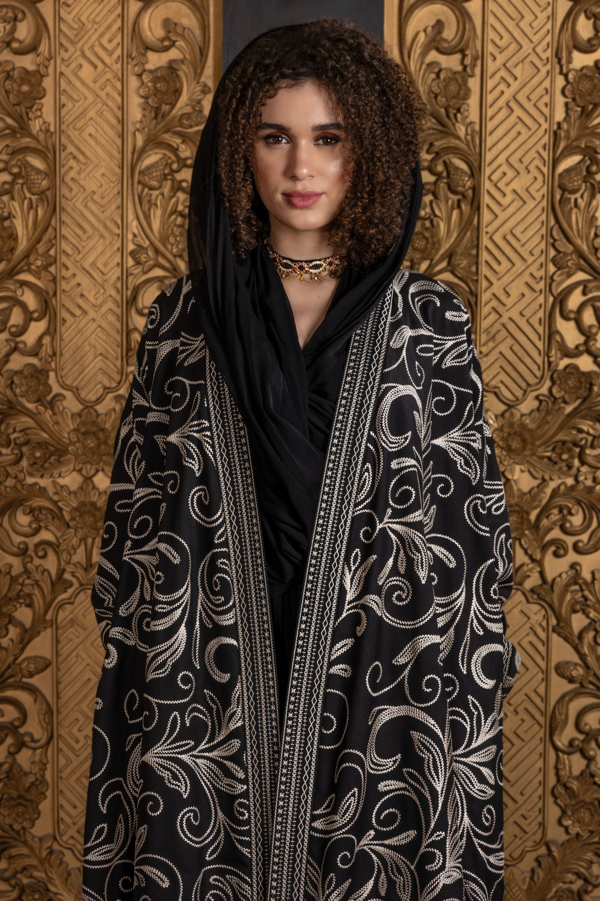 Zulma Embroidered Abaya with Sheila