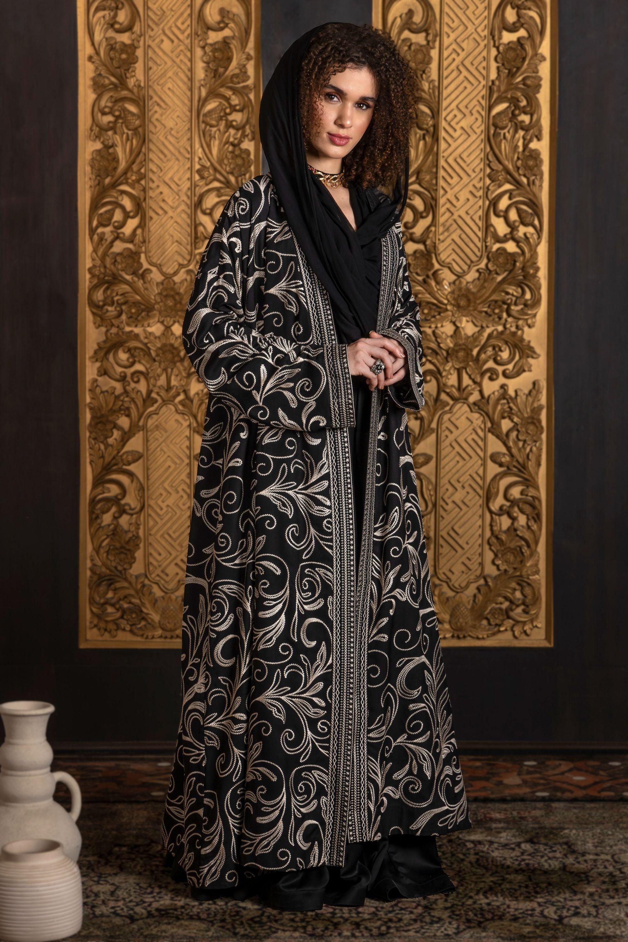 Zulma Embroidered Abaya with Sheila