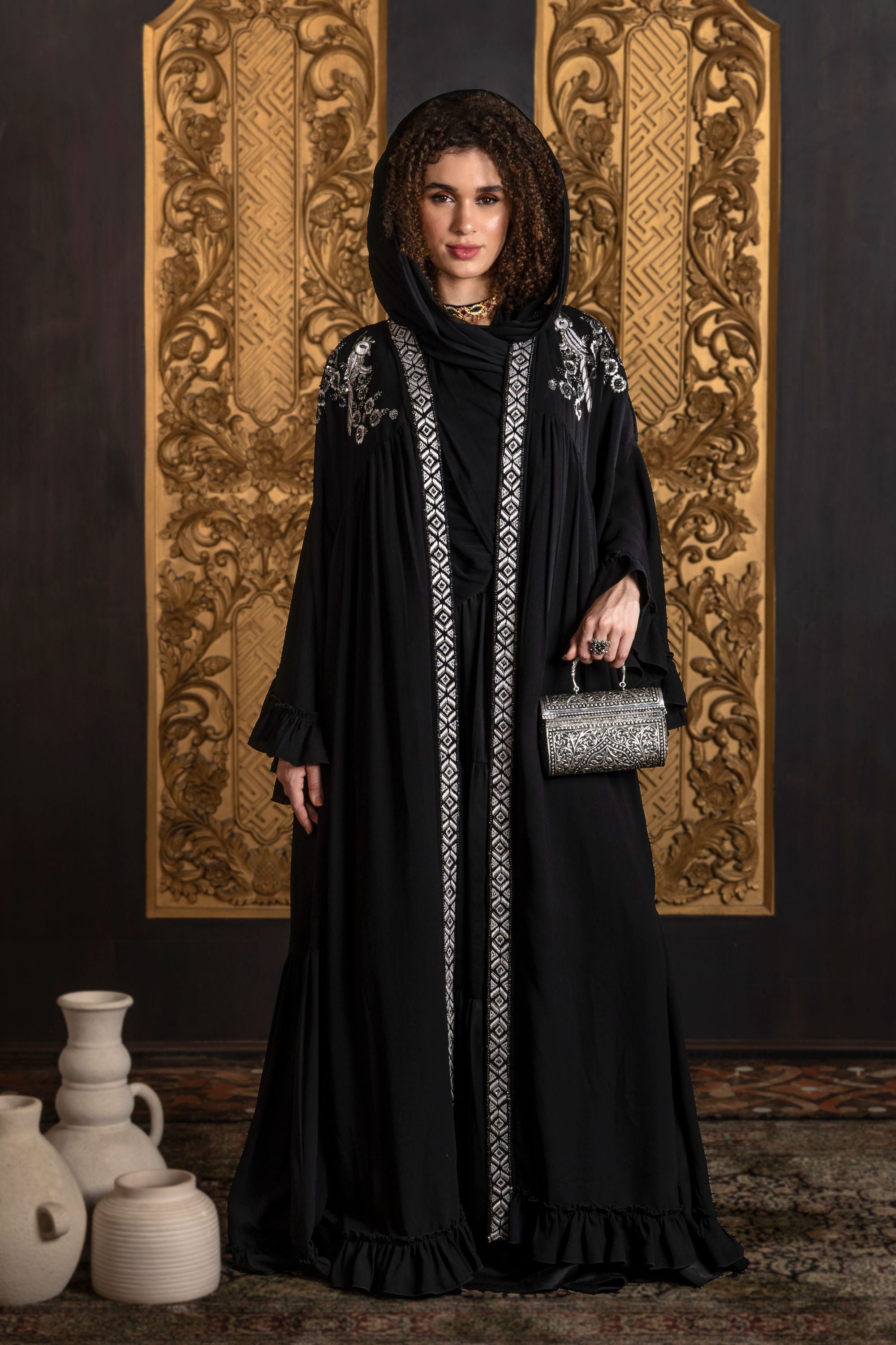 Amira Embroidered Abaya with Sheila