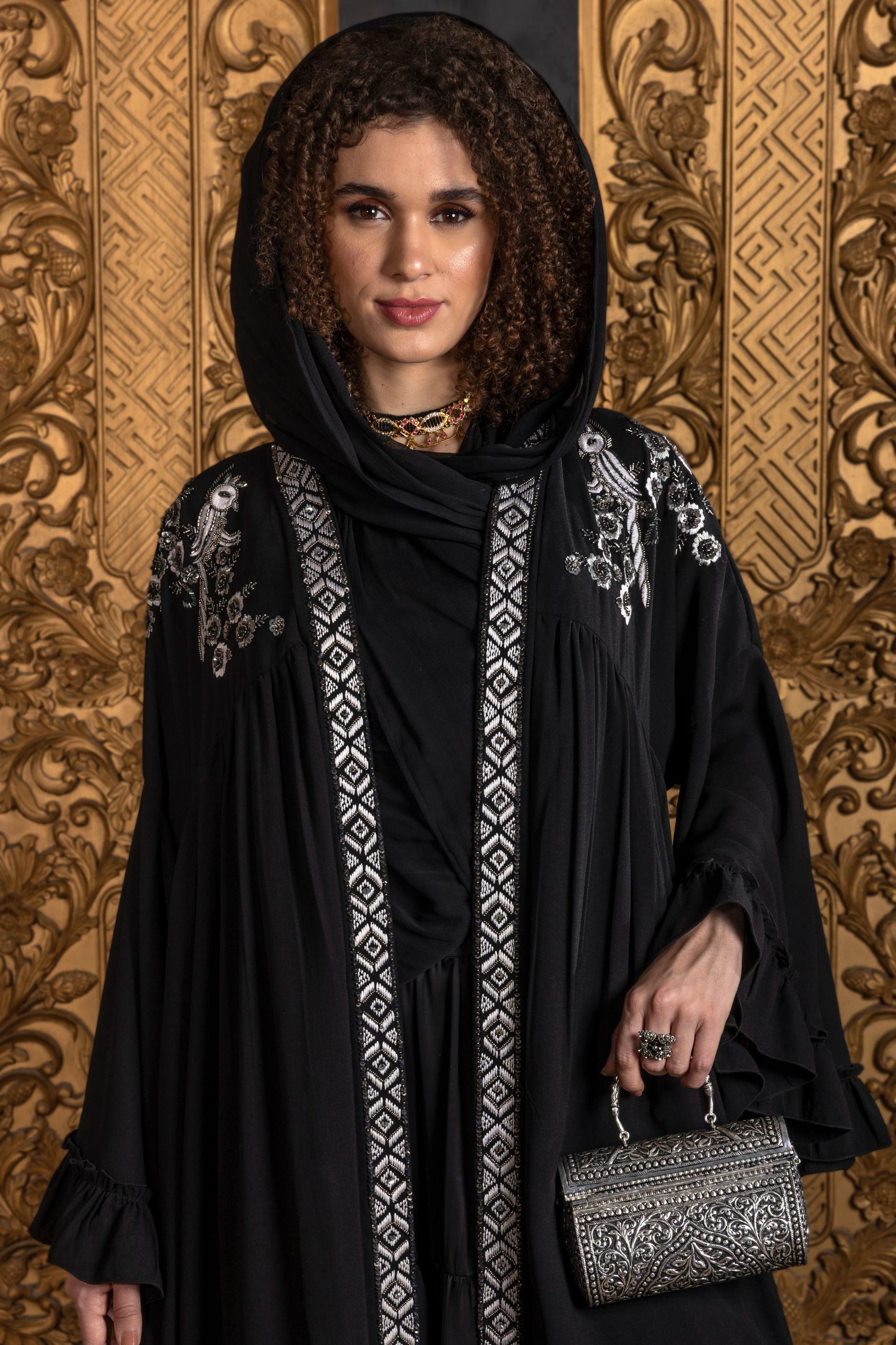 Amira Embroidered Abaya with Sheila