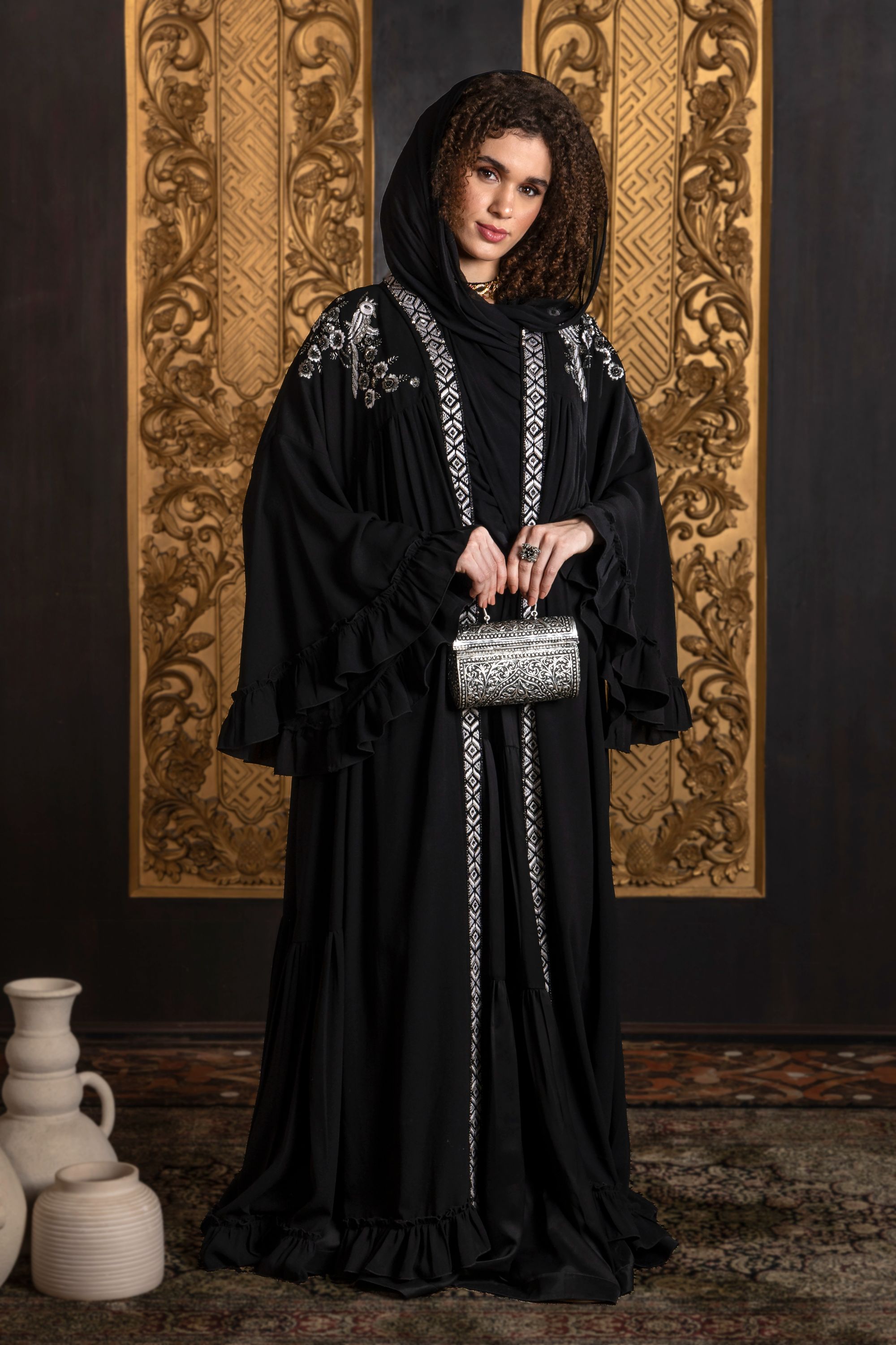 Amira Embroidered Abaya with Sheila