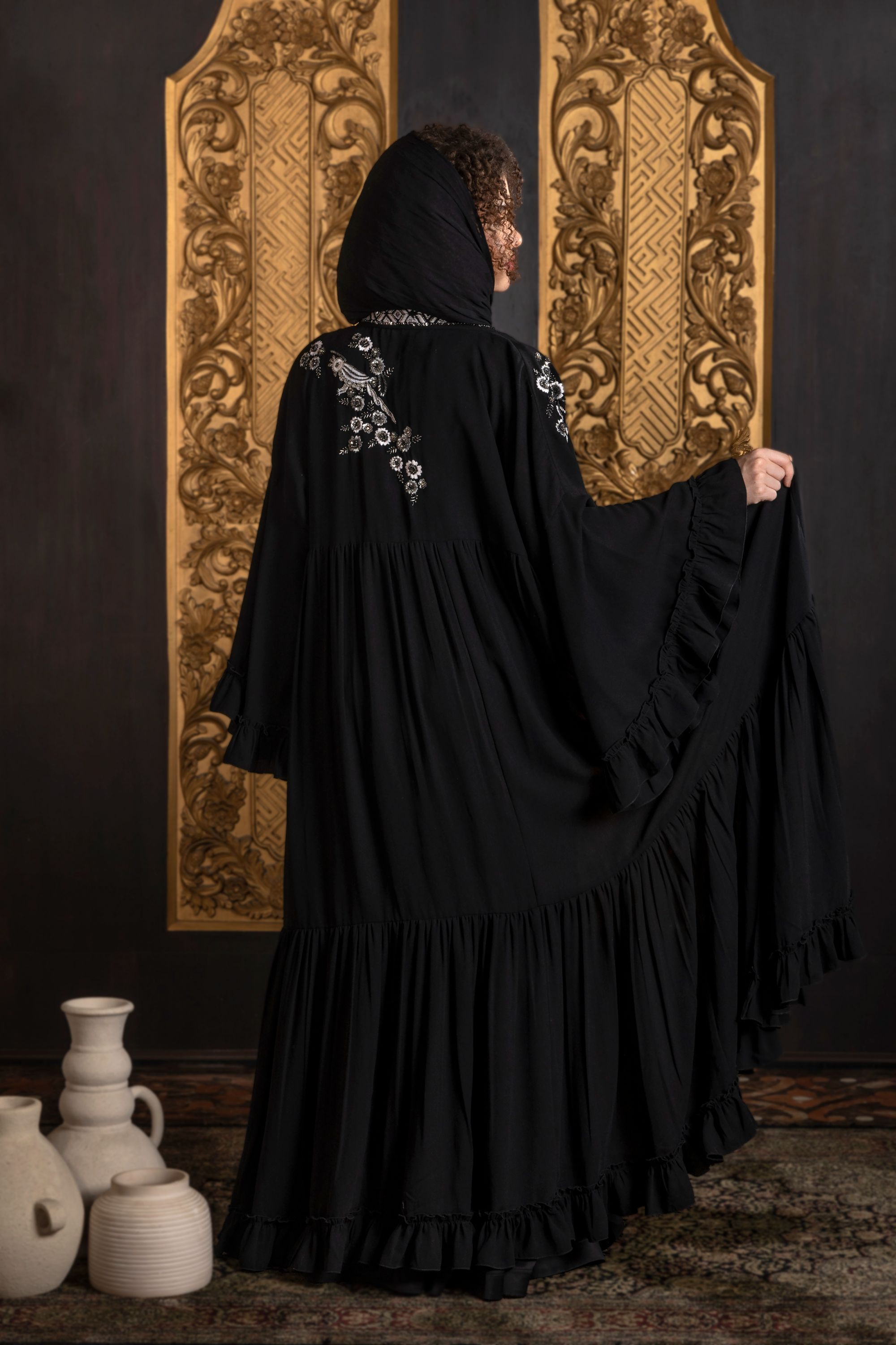 Amira Embroidered Abaya with Sheila