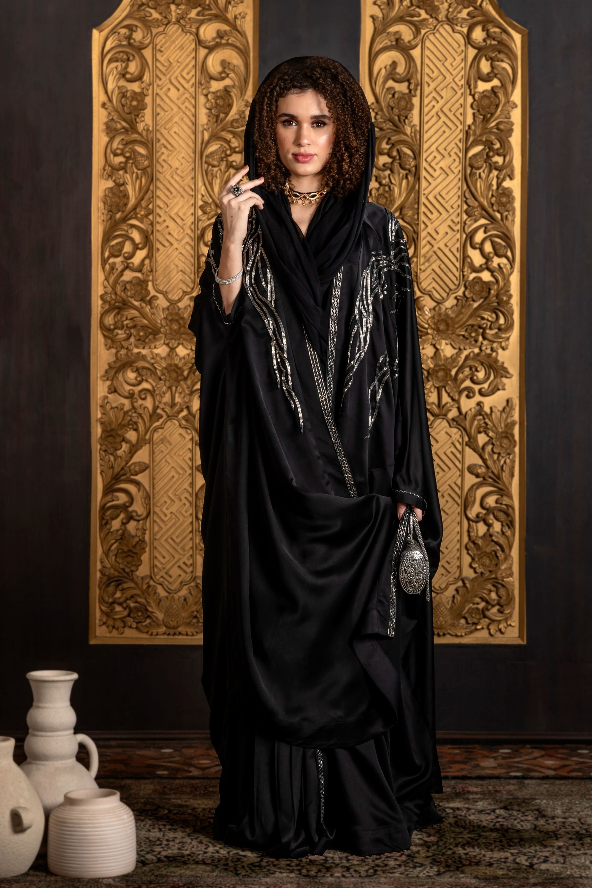 Zahida Embroidered Abaya with Sheila