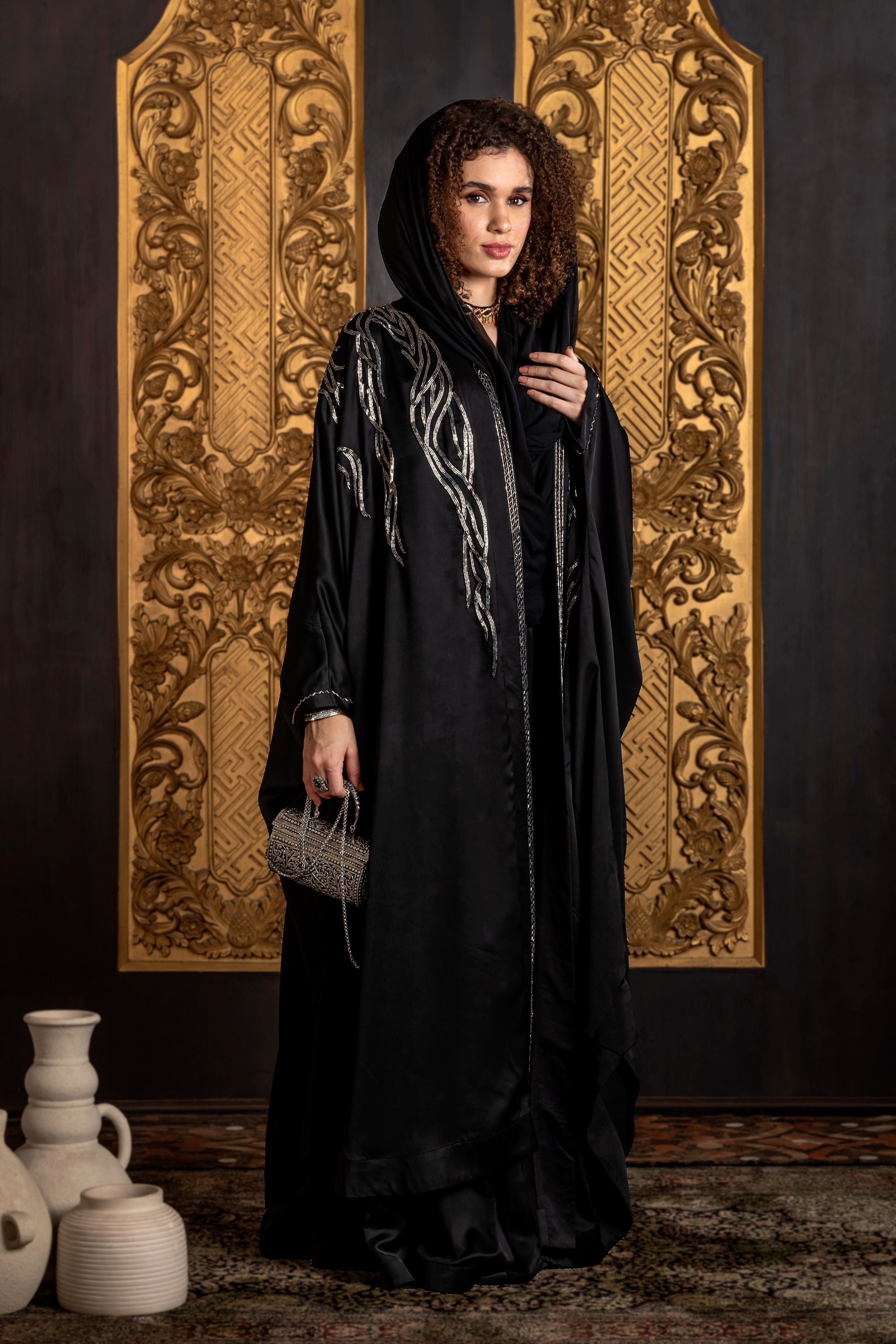 Zahida Embroidered Abaya with Sheila