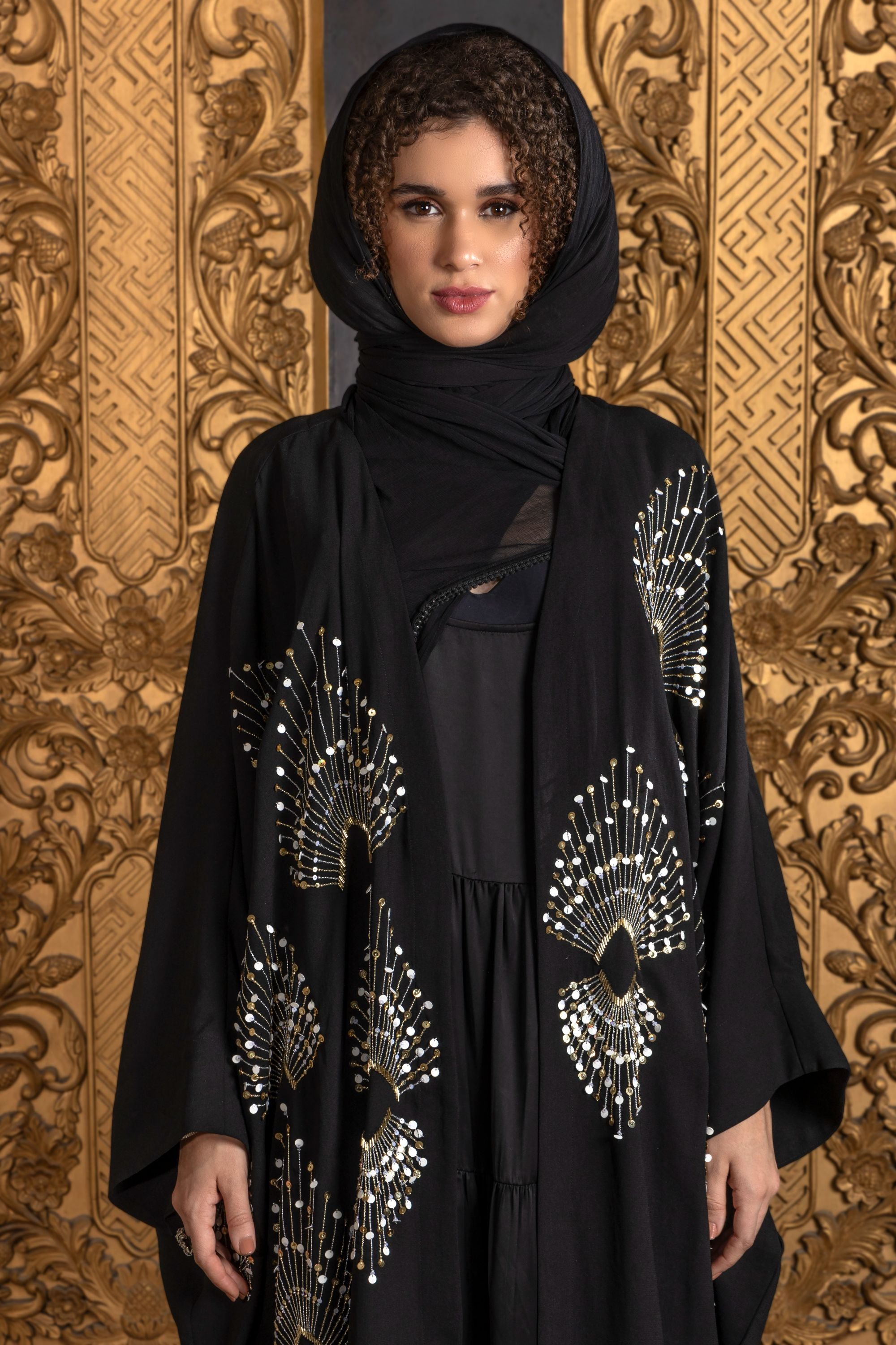 Wahida Embroidered Abaya with Sheila