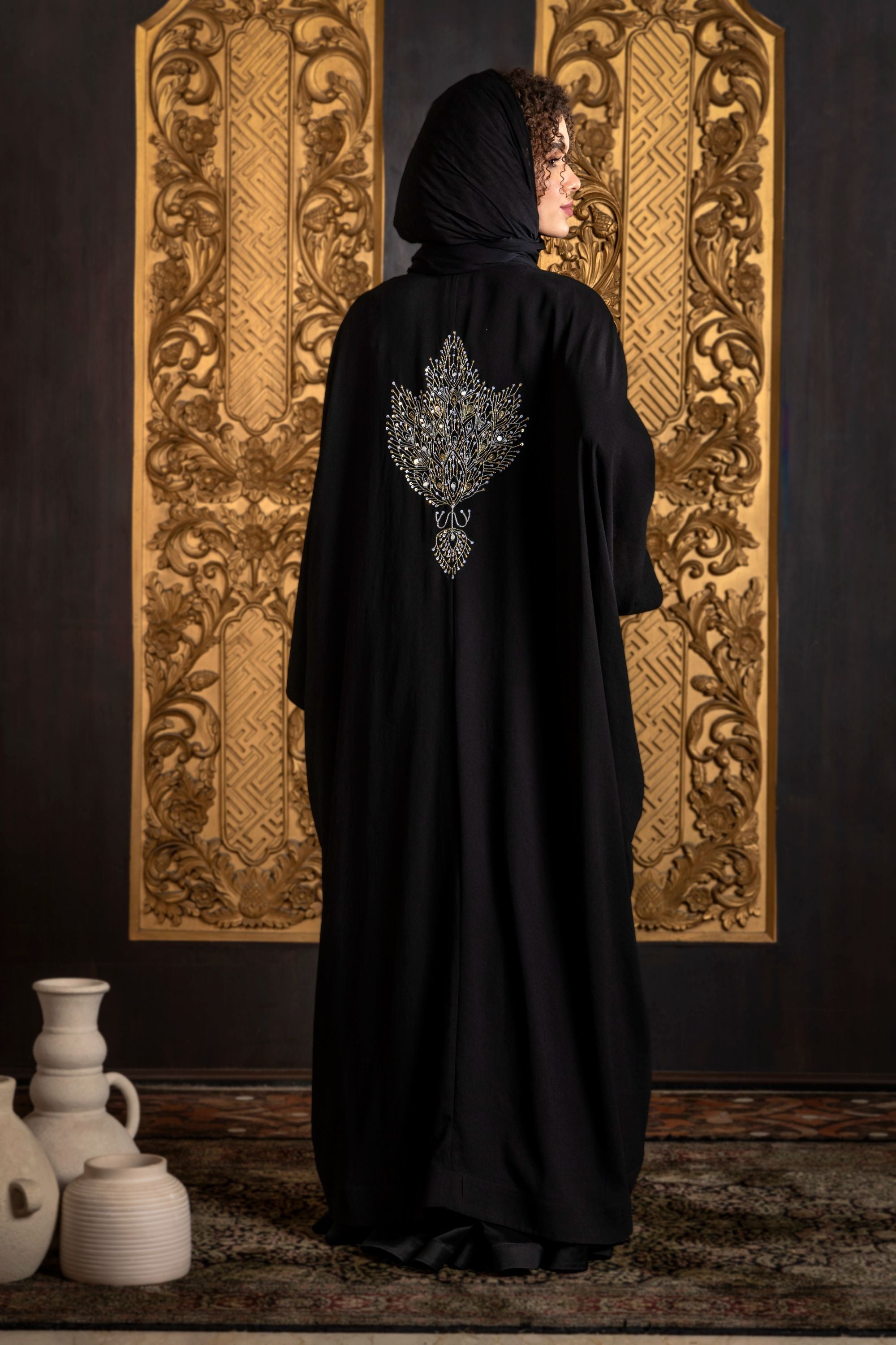 Wahida Embroidered Abaya with Sheila