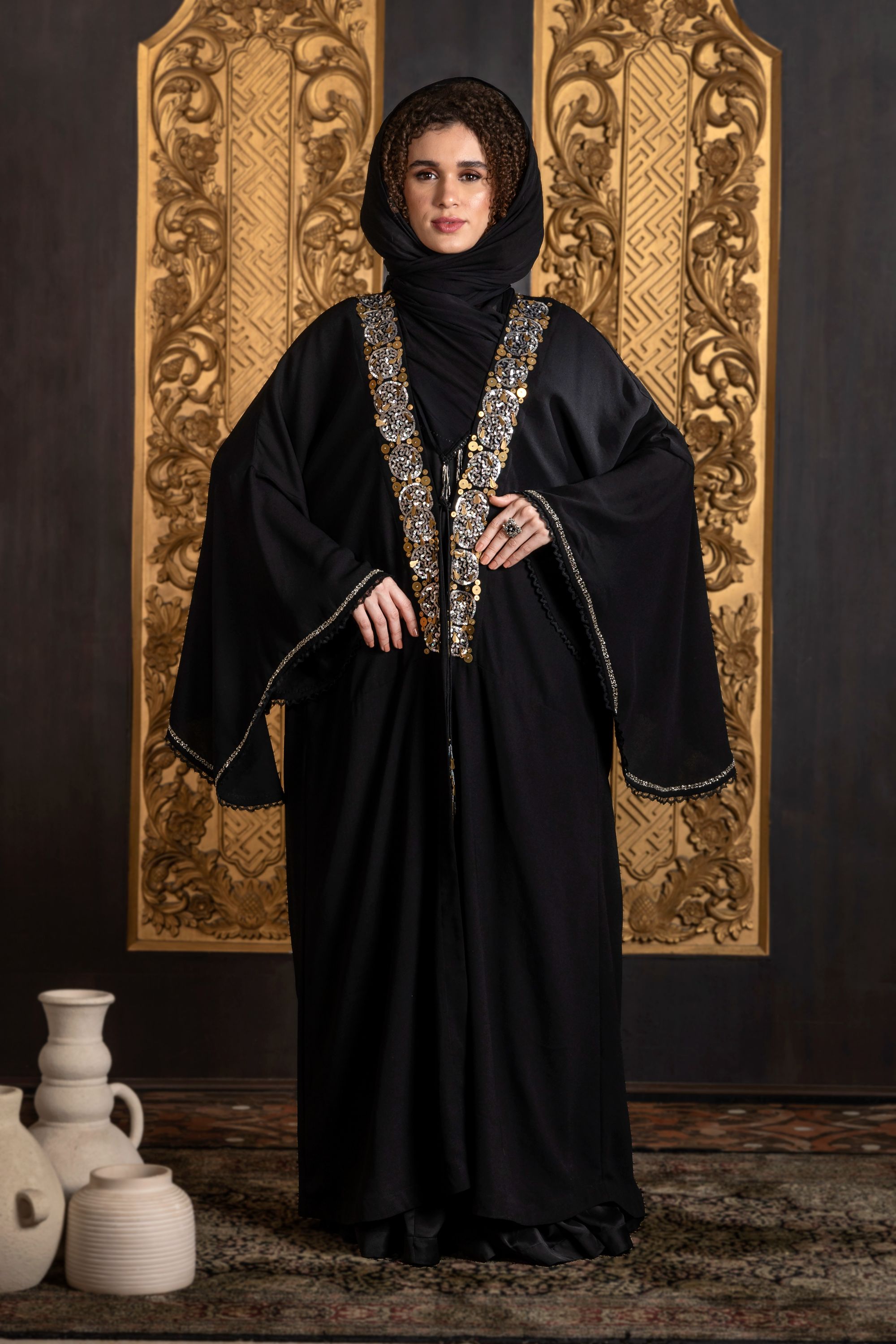 Aashiyana Embroidered Abaya with Sheila