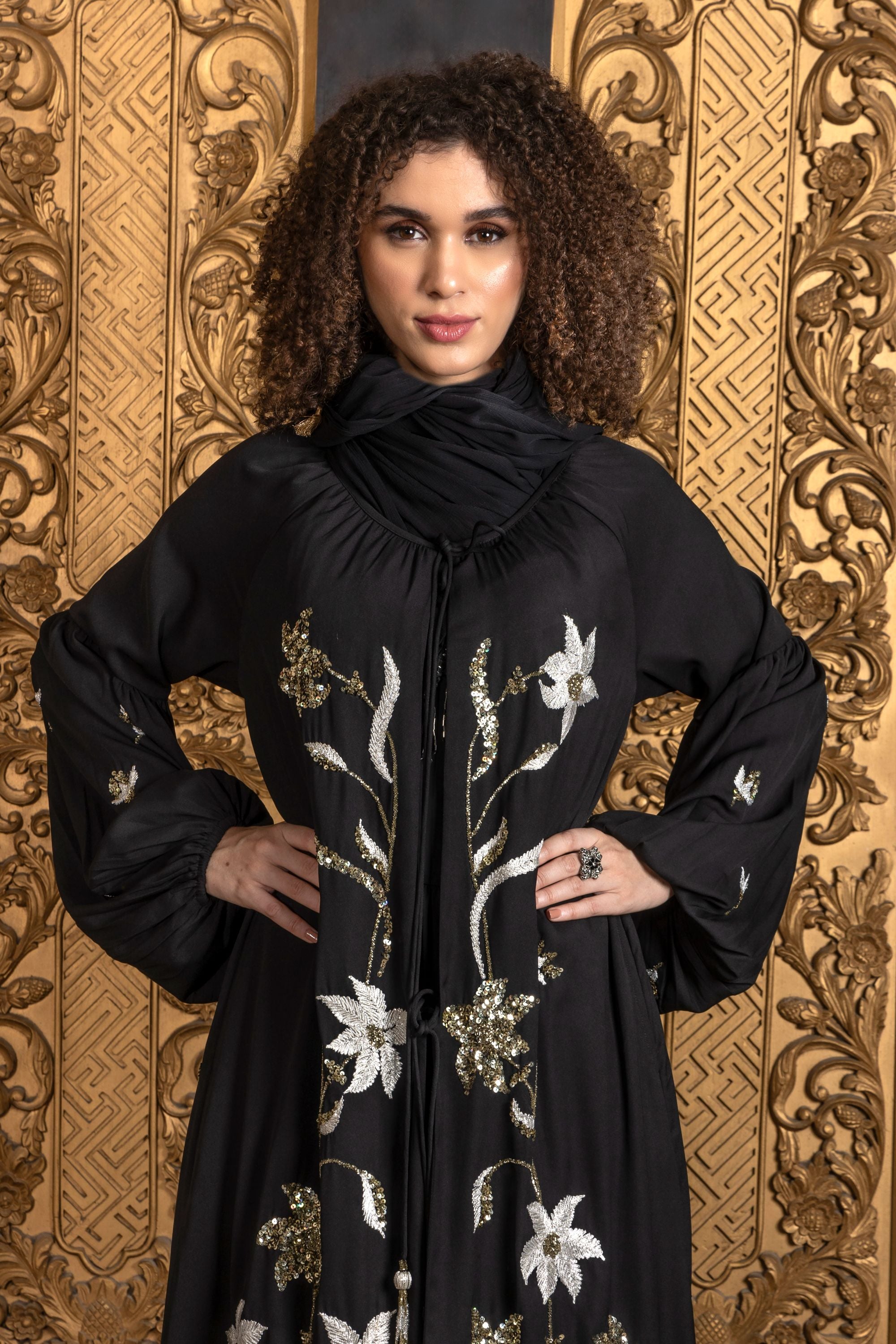 Shaida Embroidered Abaya with Sheila