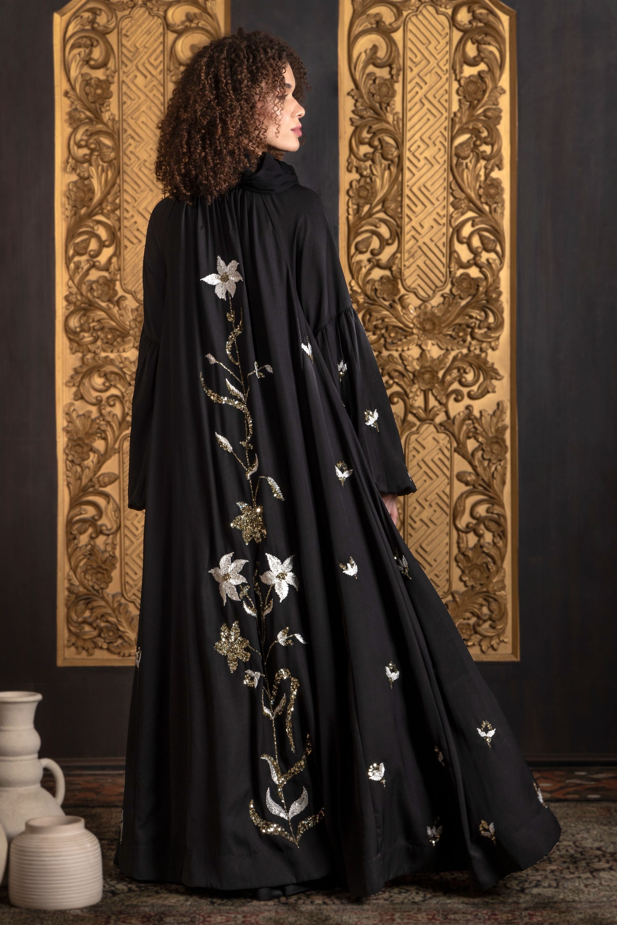 Shaida Embroidered Abaya with Sheila