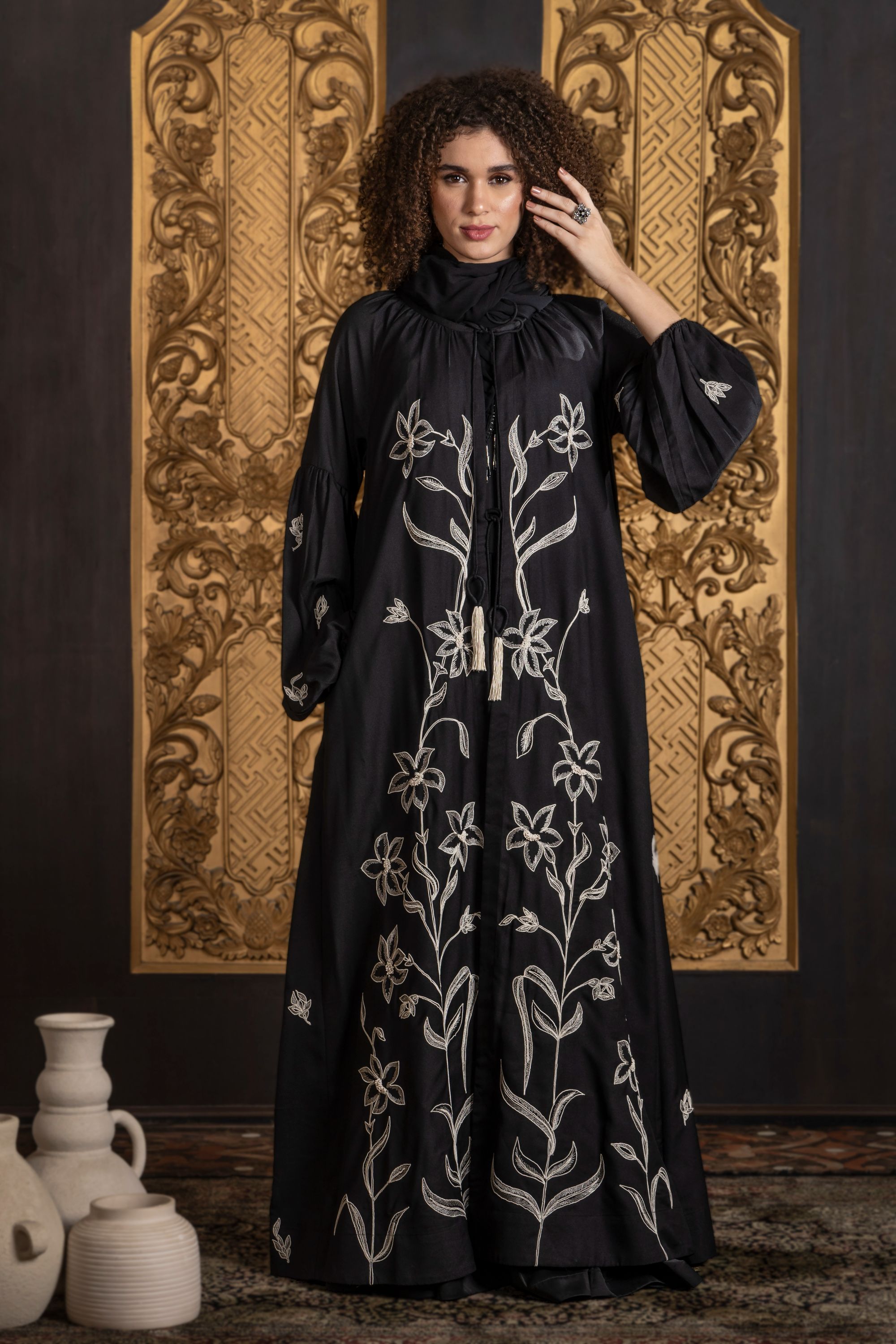 Azgari Embroidered Abaya with Sheila