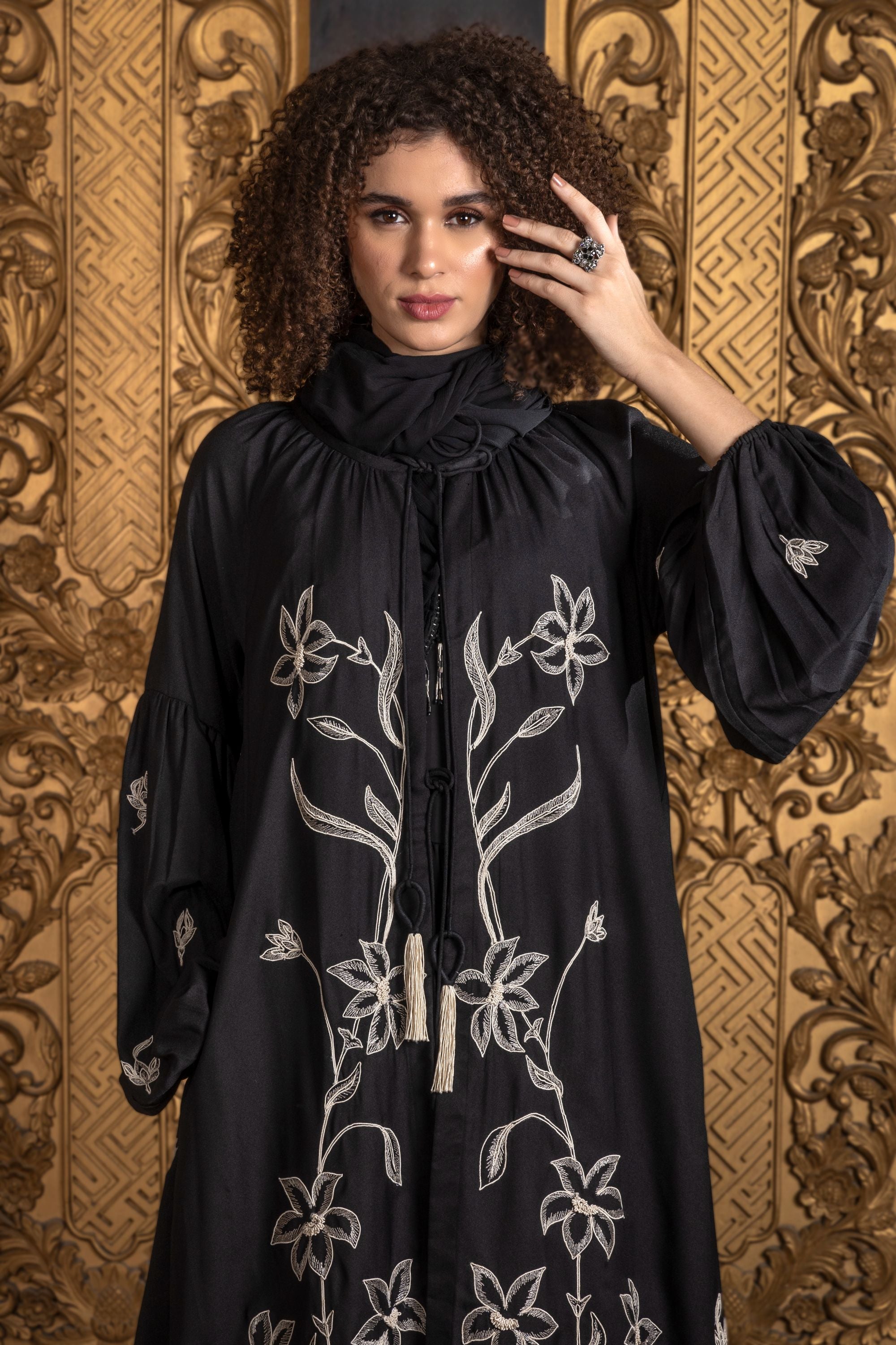 Azgari Embroidered Abaya with Sheila