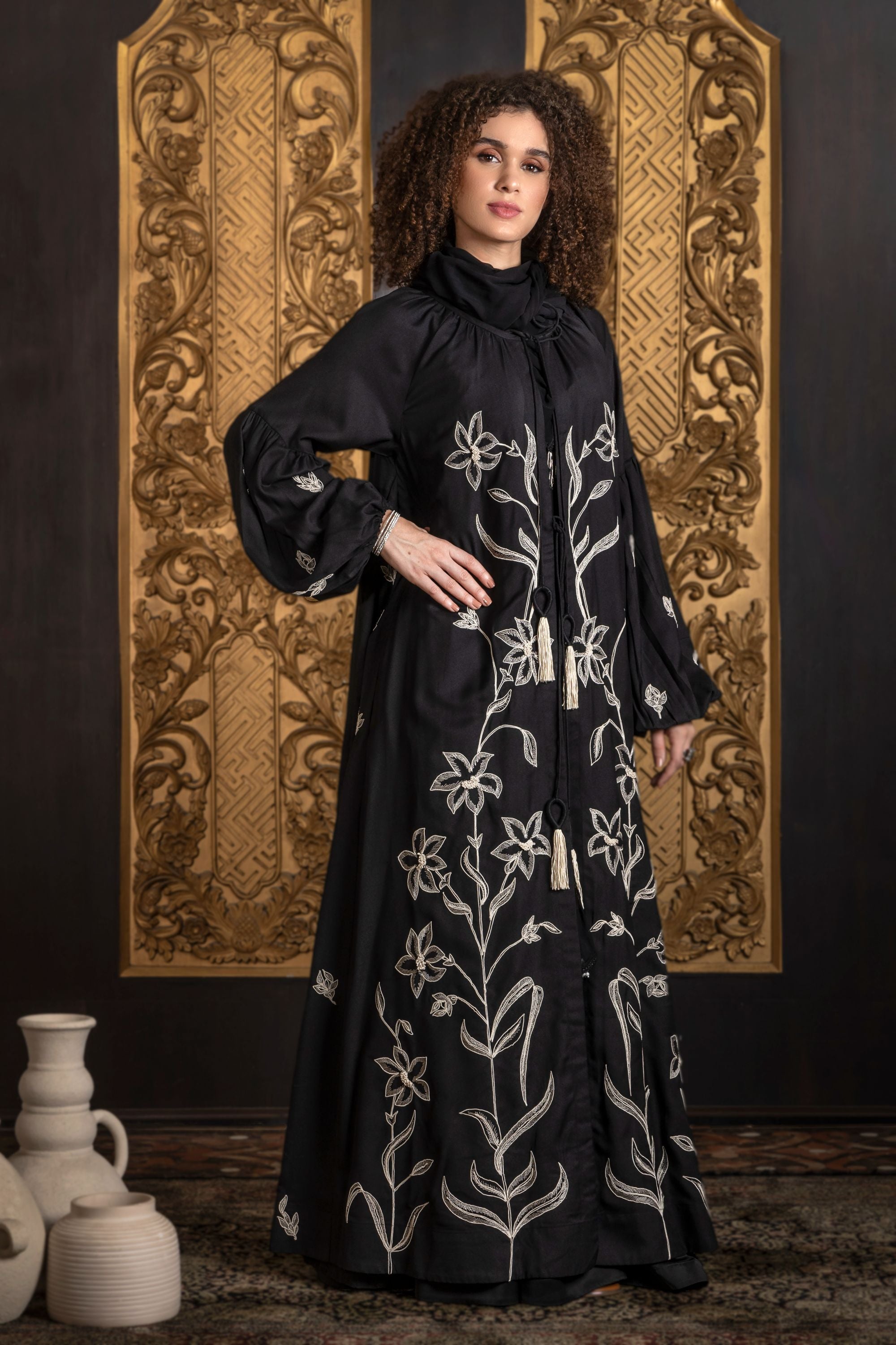 Azgari Embroidered Abaya with Sheila