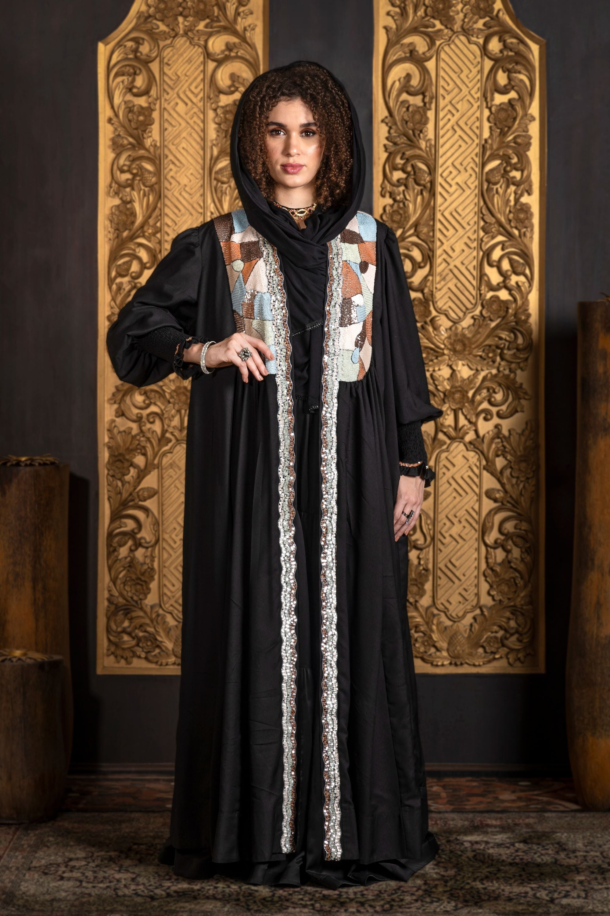 Samayra Embroidered Abaya with Sheila