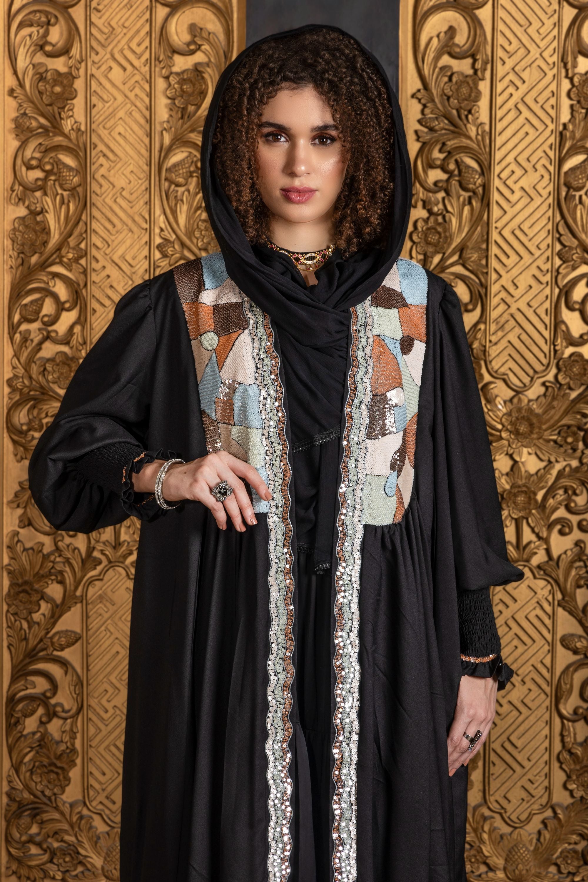 Samayra Embroidered Abaya with Sheila