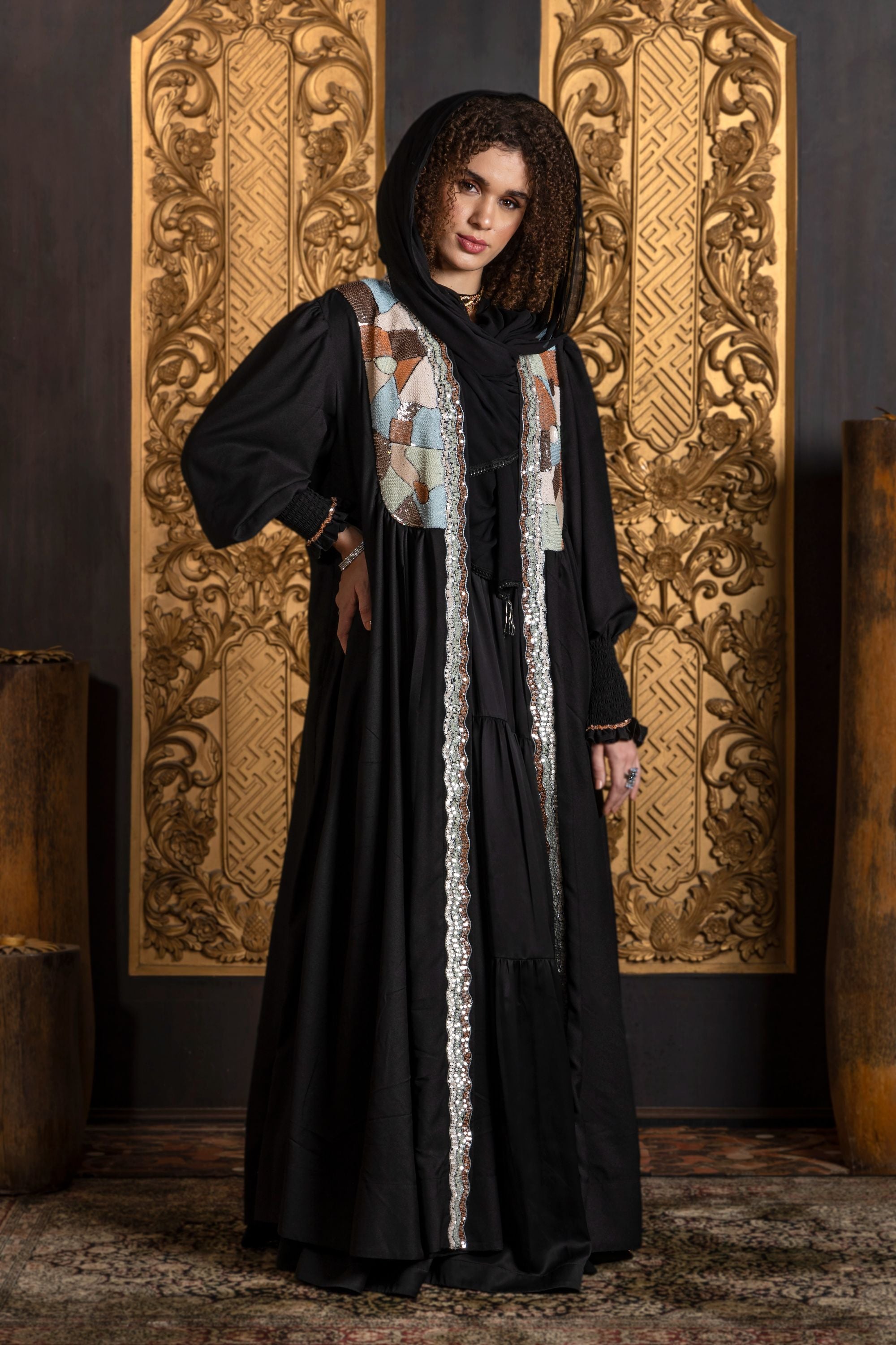 Samayra Embroidered Abaya with Sheila