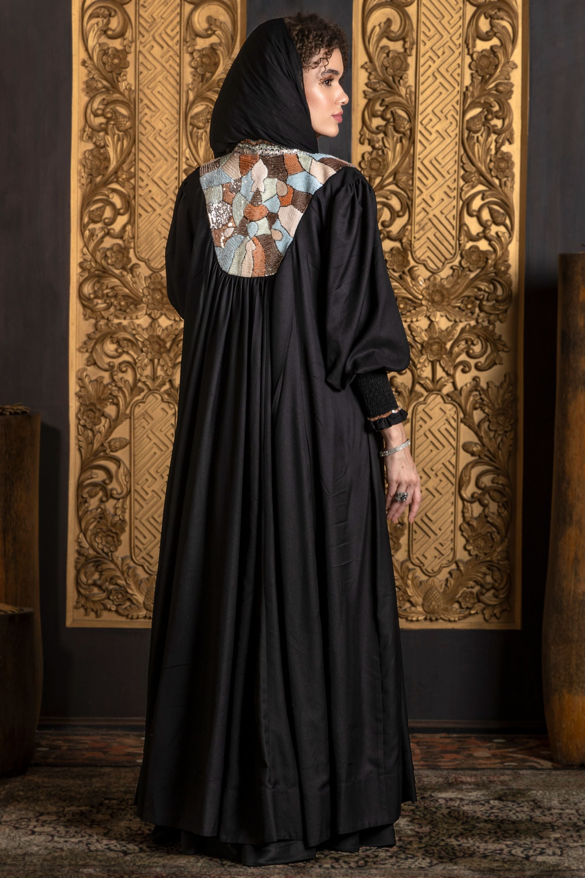 Samayra Embroidered Abaya with Sheila