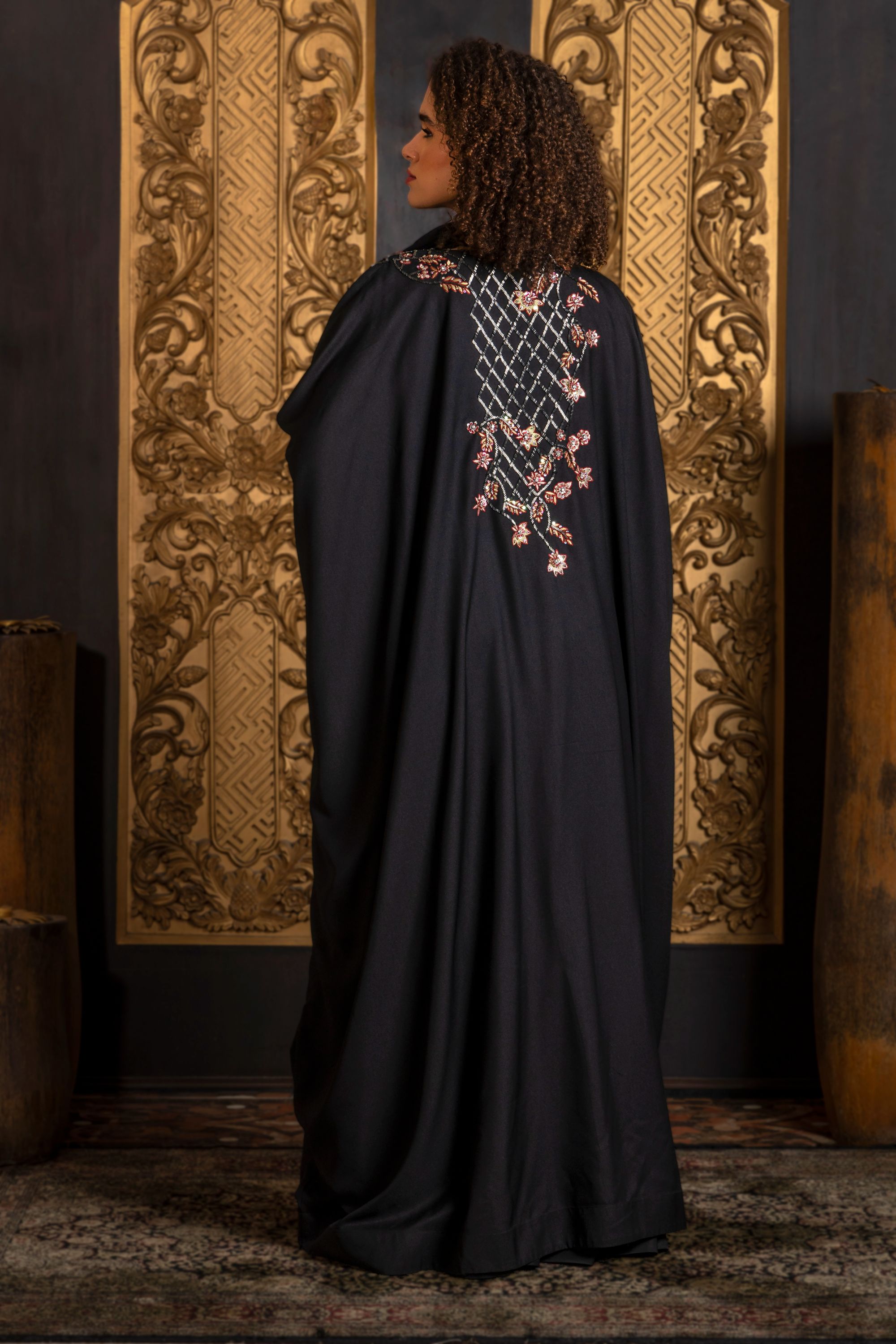 Kiara Embroidered Abaya with Sheila