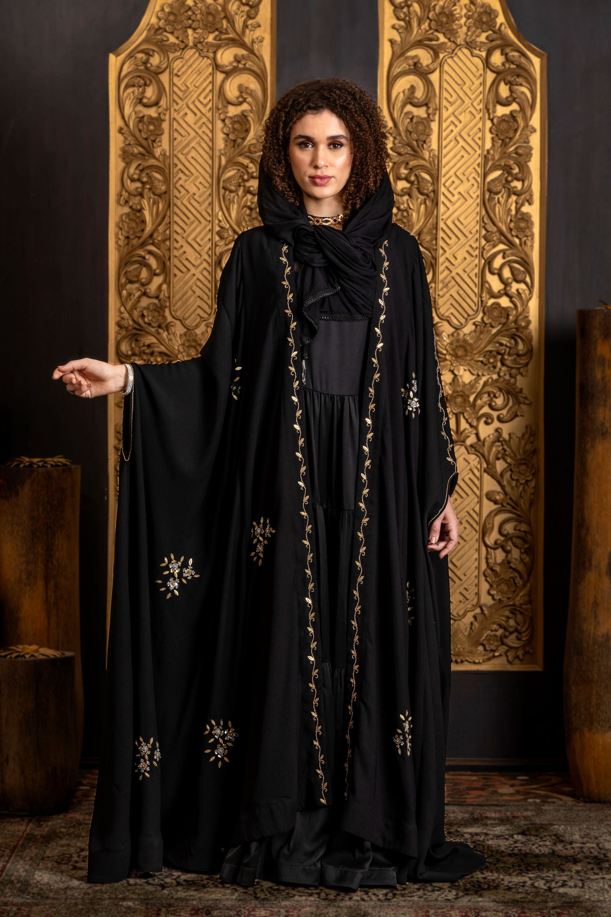 Darya Embroidered Abaya with Sheila