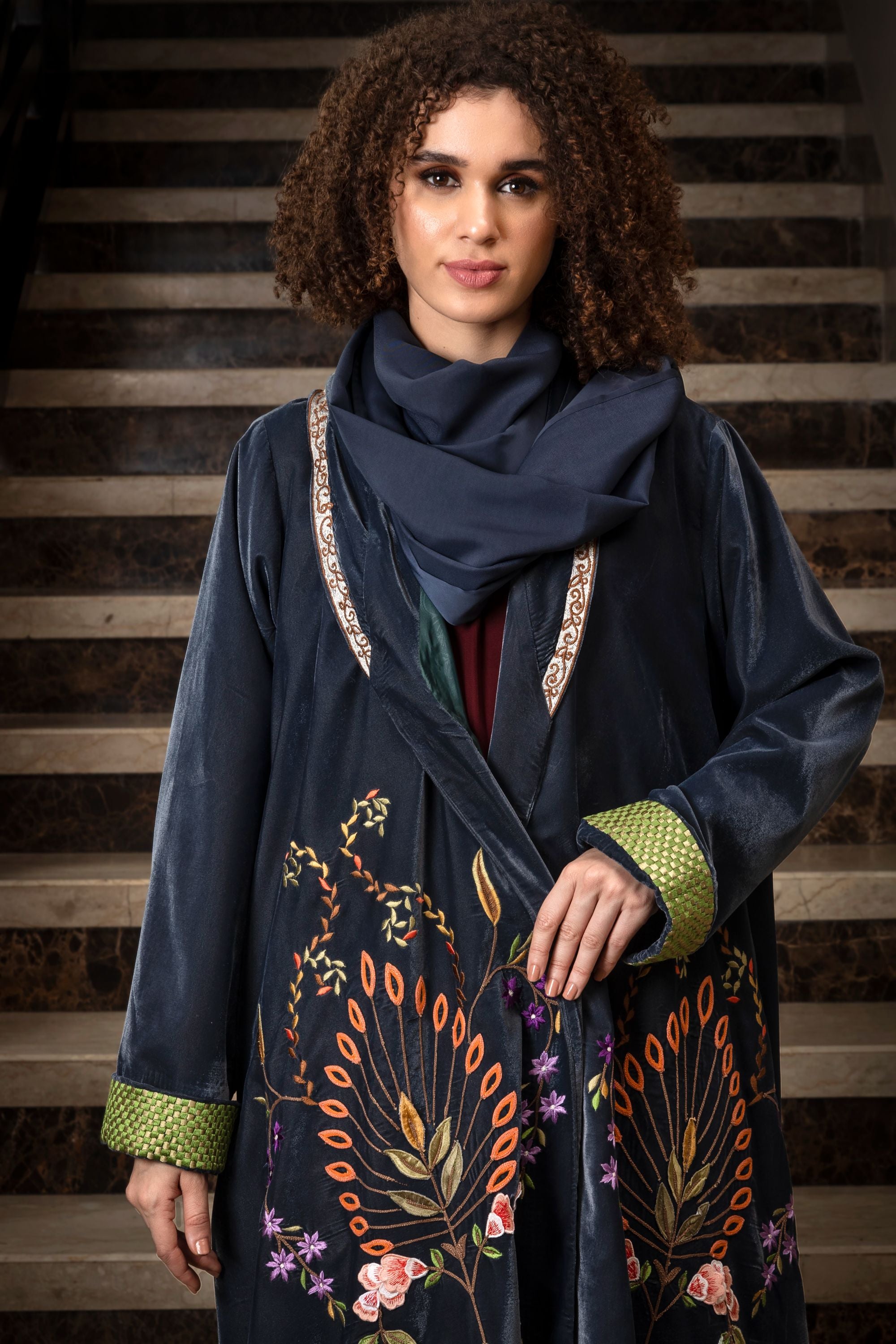 Dabrish Embroidered Abaya with Sheila