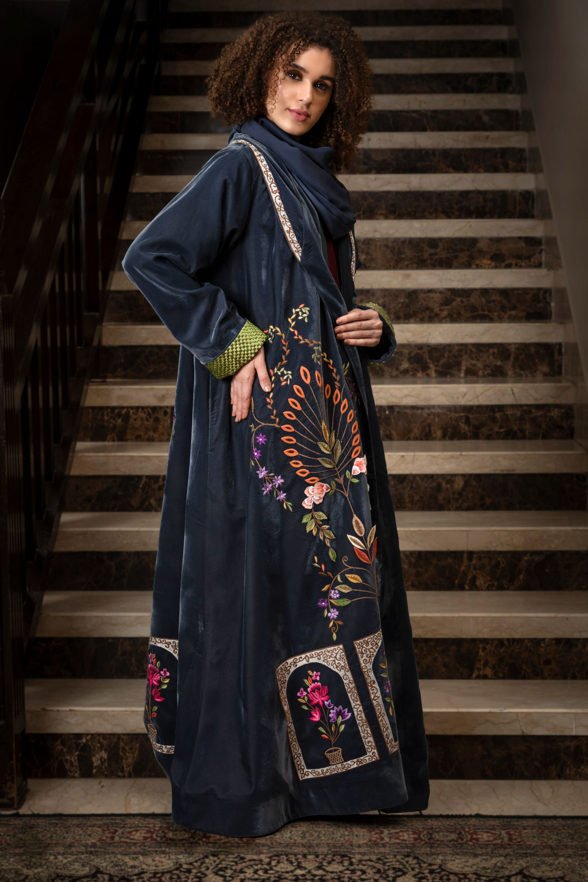 Dabrish Embroidered Abaya with Sheila