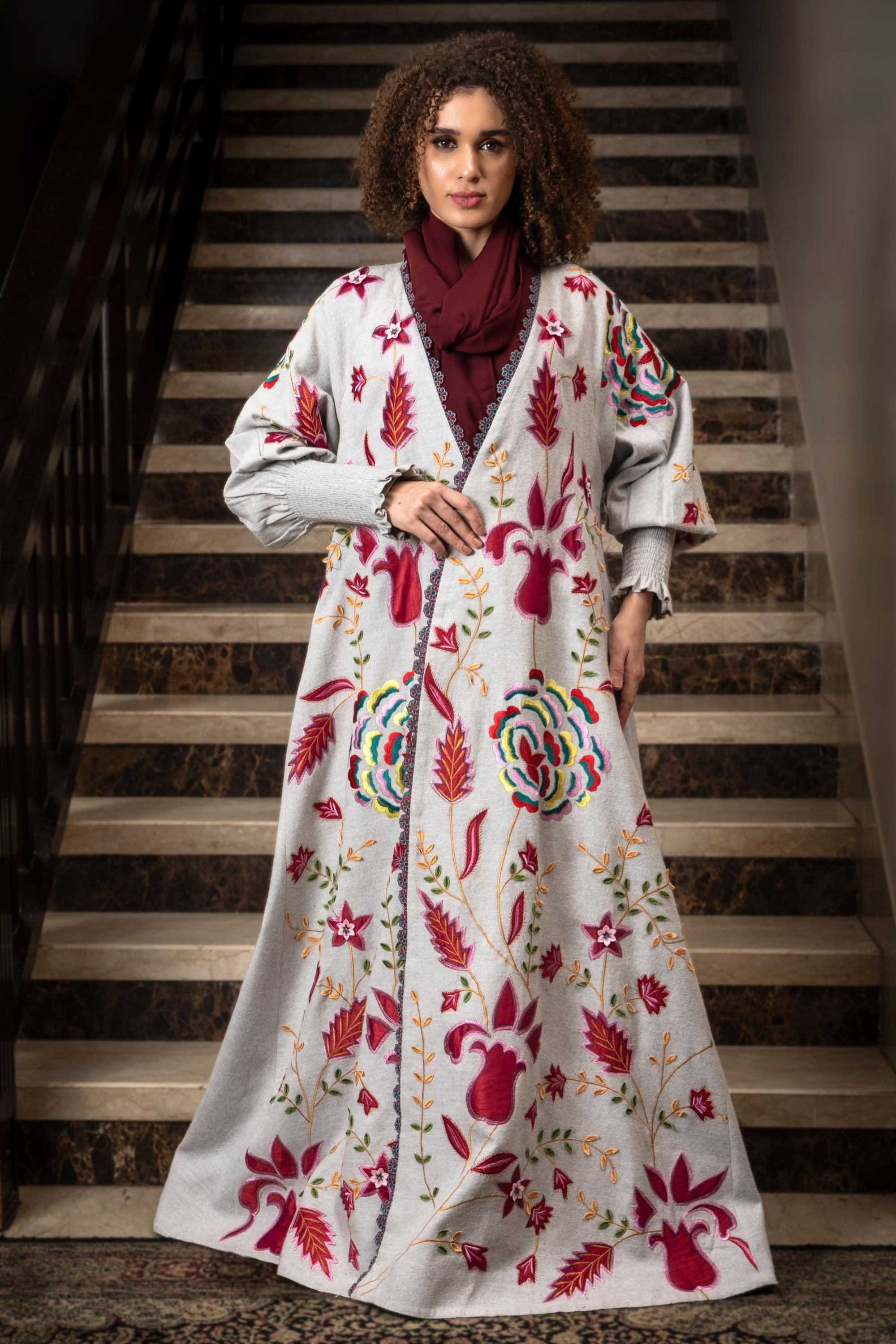 Mirzaa Embroidered Abaya with Sheila