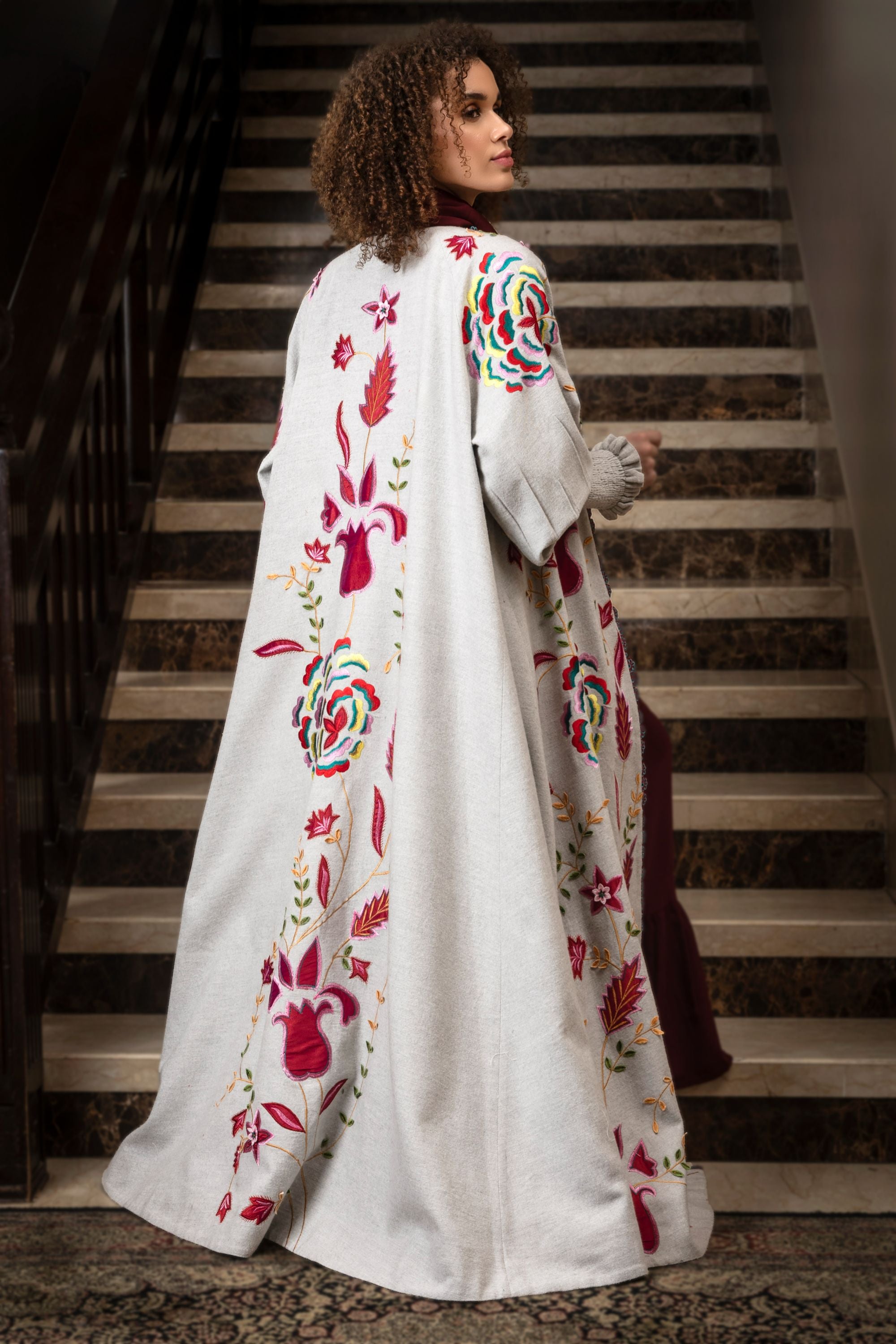 Mirzaa Embroidered Abaya with Sheila