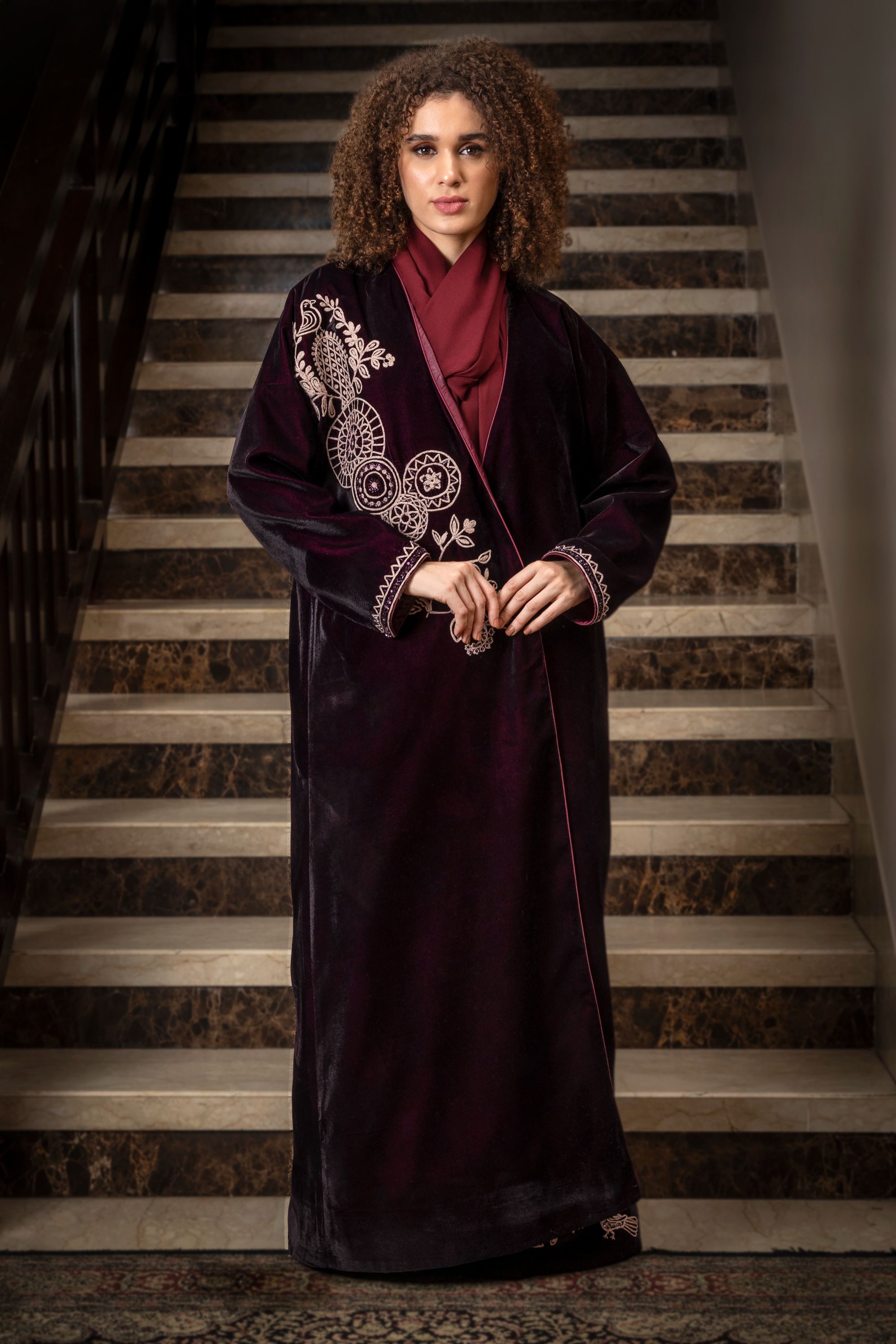 Esther Embroidered Abaya with Sheila