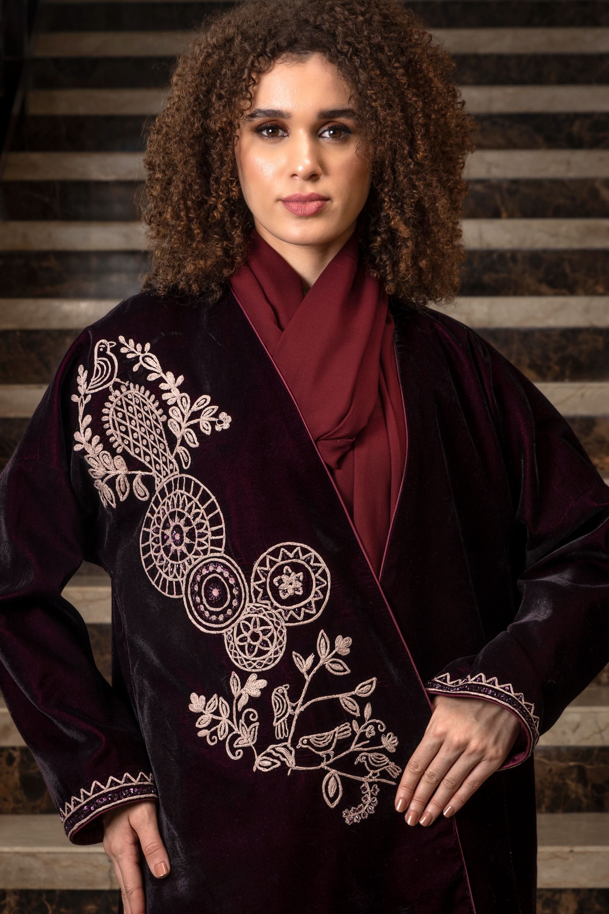 Esther Embroidered Abaya with Sheila