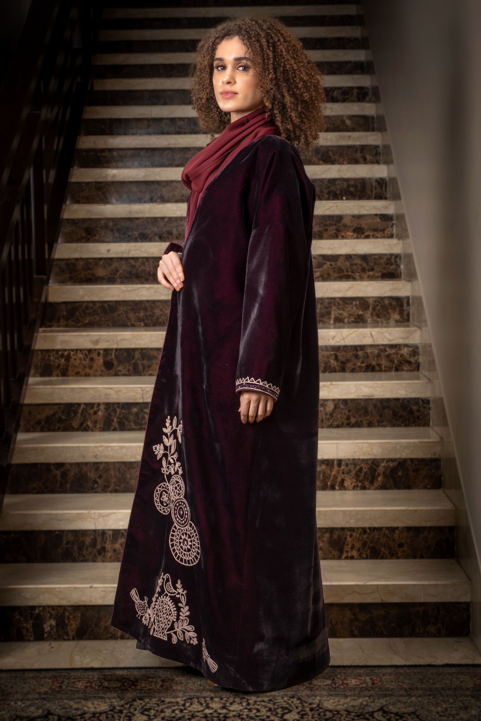 Esther Embroidered Abaya with Sheila