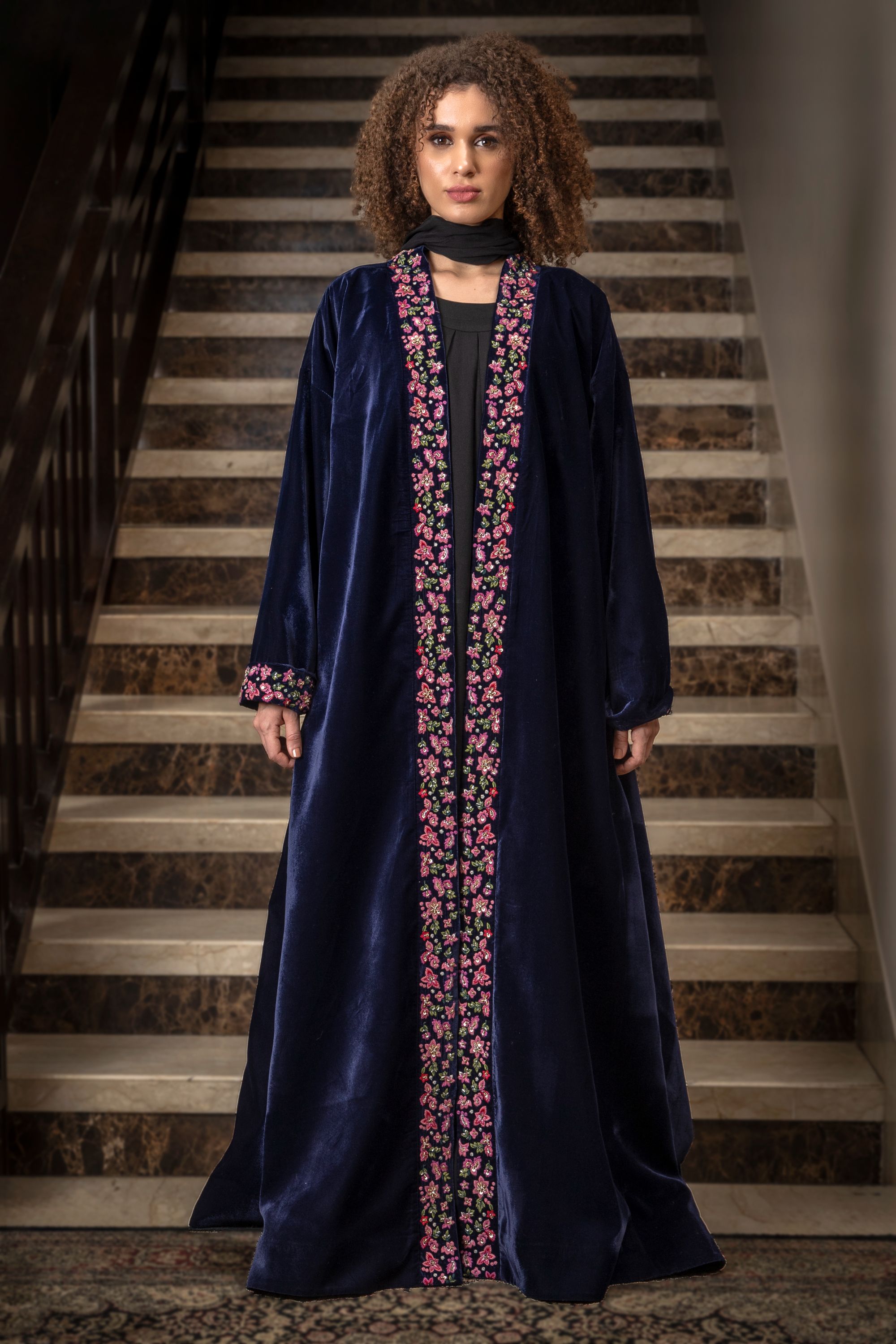 Amnaa Embroidered Abaya with Sheila