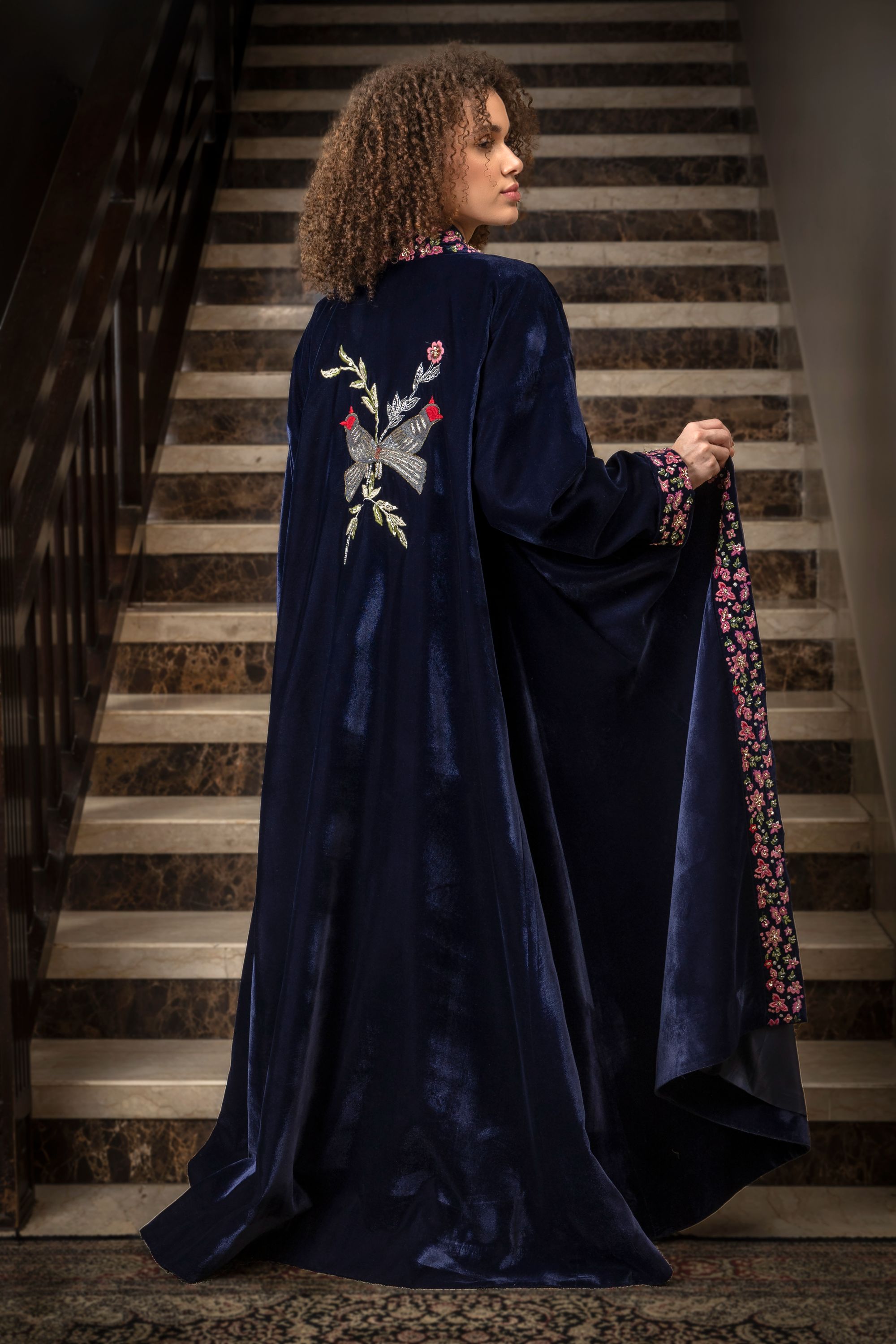 Amnaa Embroidered Abaya with Sheila