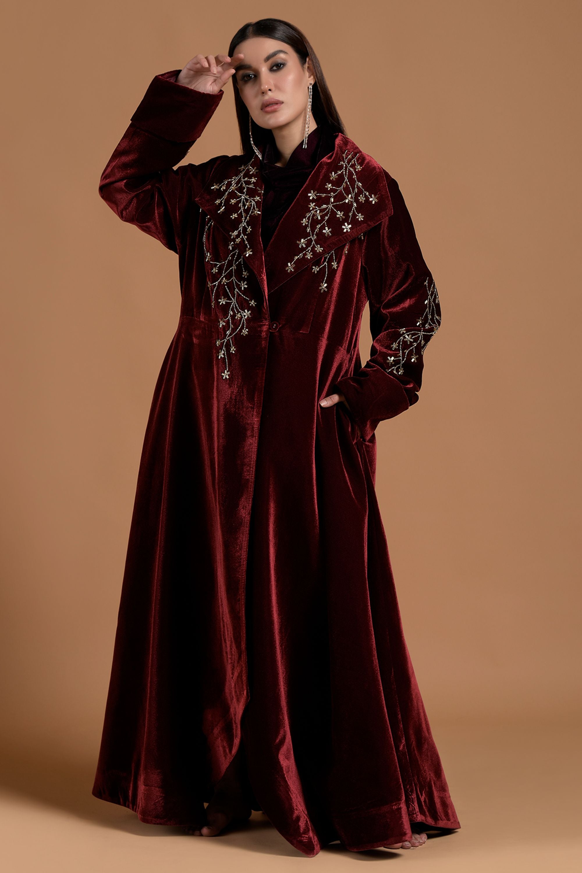 Mahira Embellished Bisht Abaya