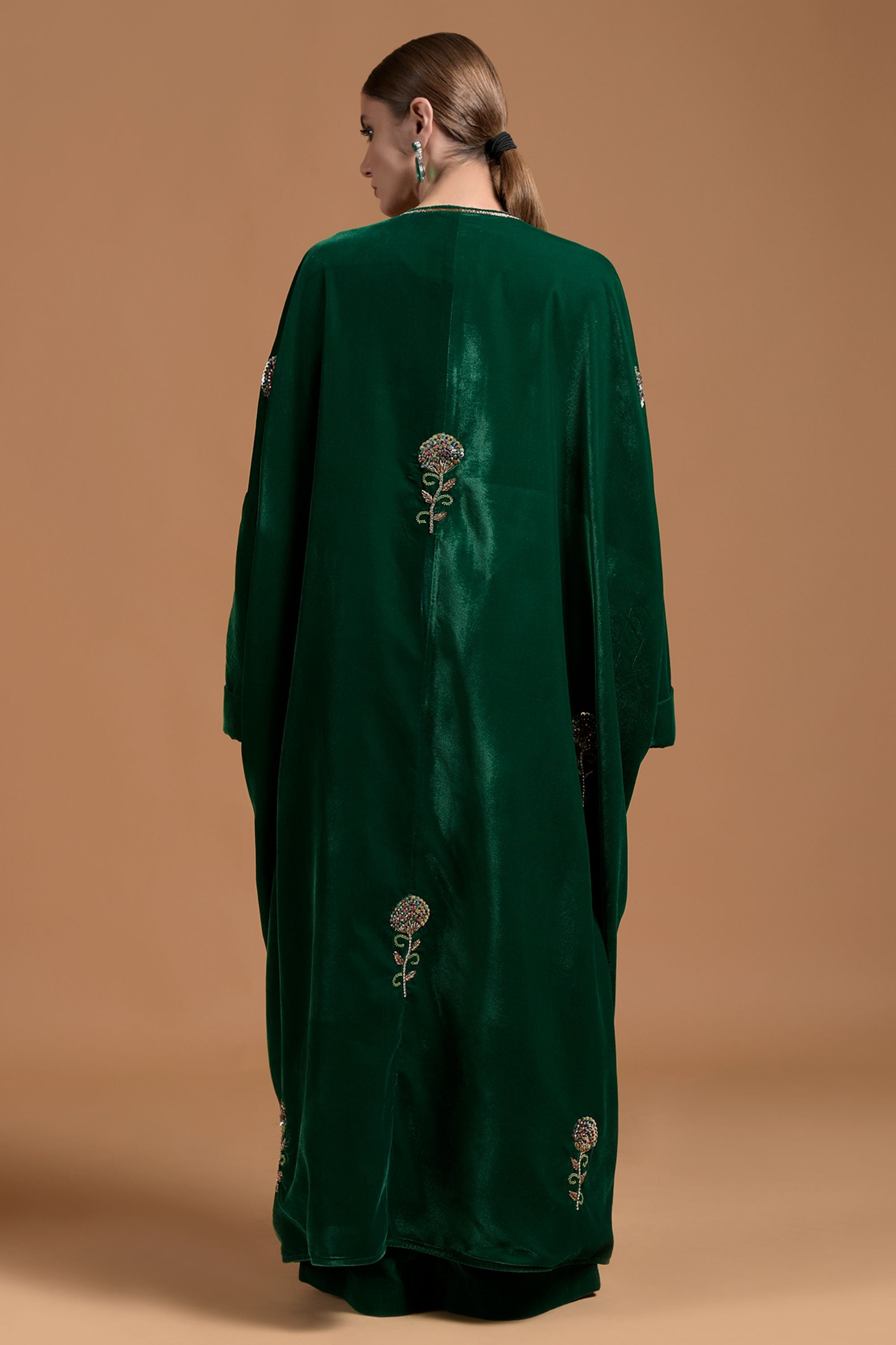 Nizaar Embellished Cape with Jumpsuit