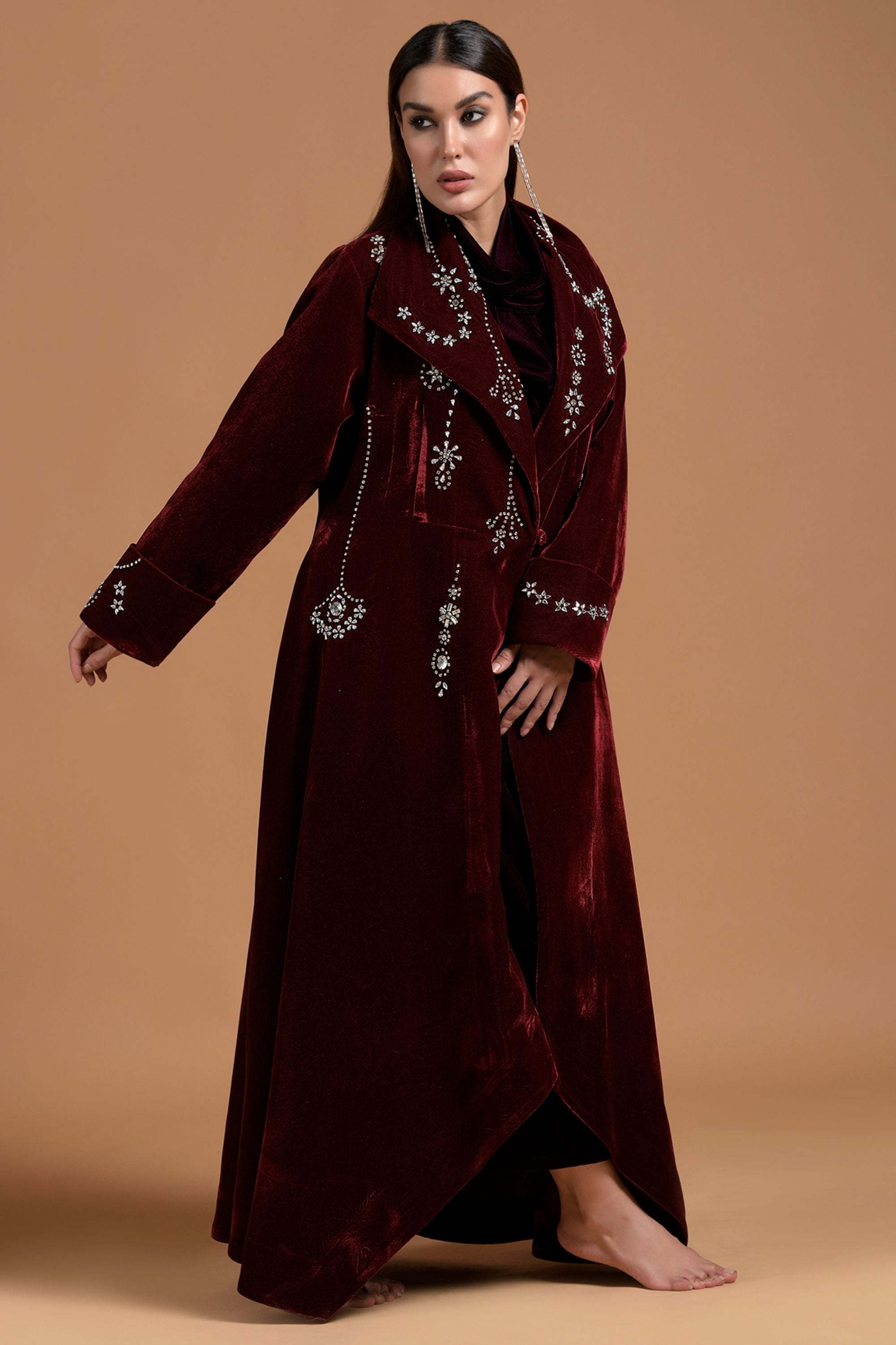 Aiza Embellished Bisht Abaya