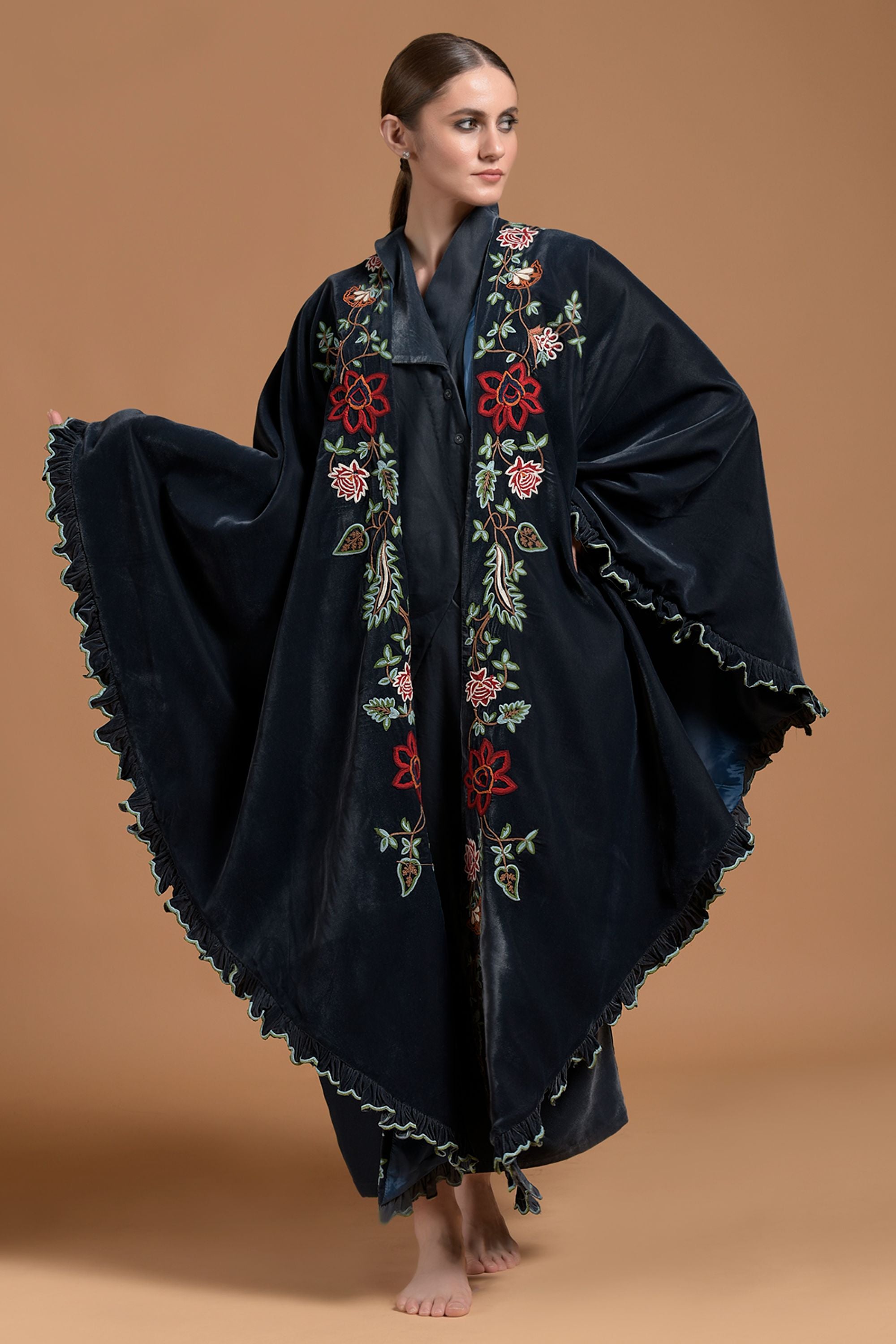 Kinza Embroidered Cape