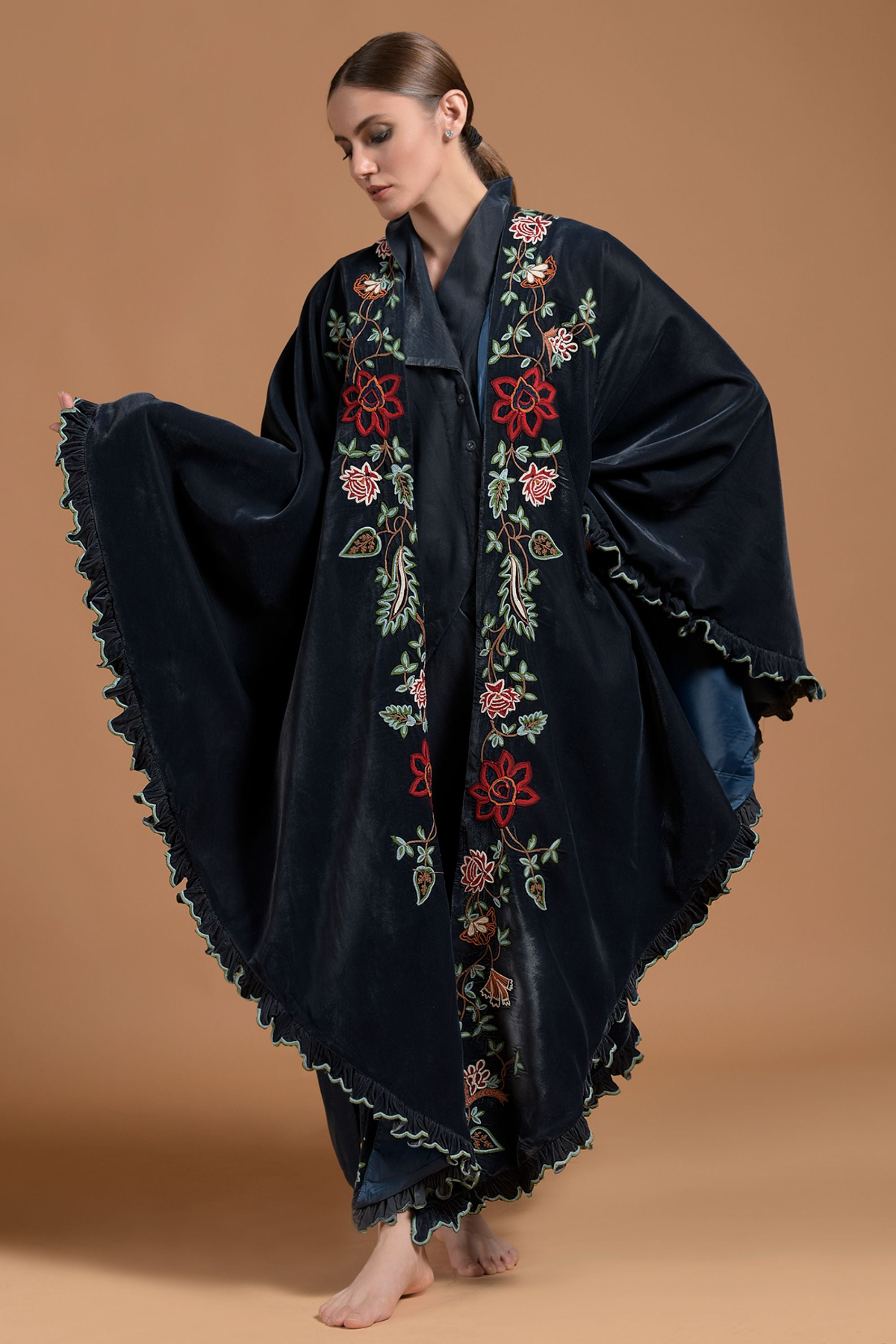 Kinza Embroidered Cape