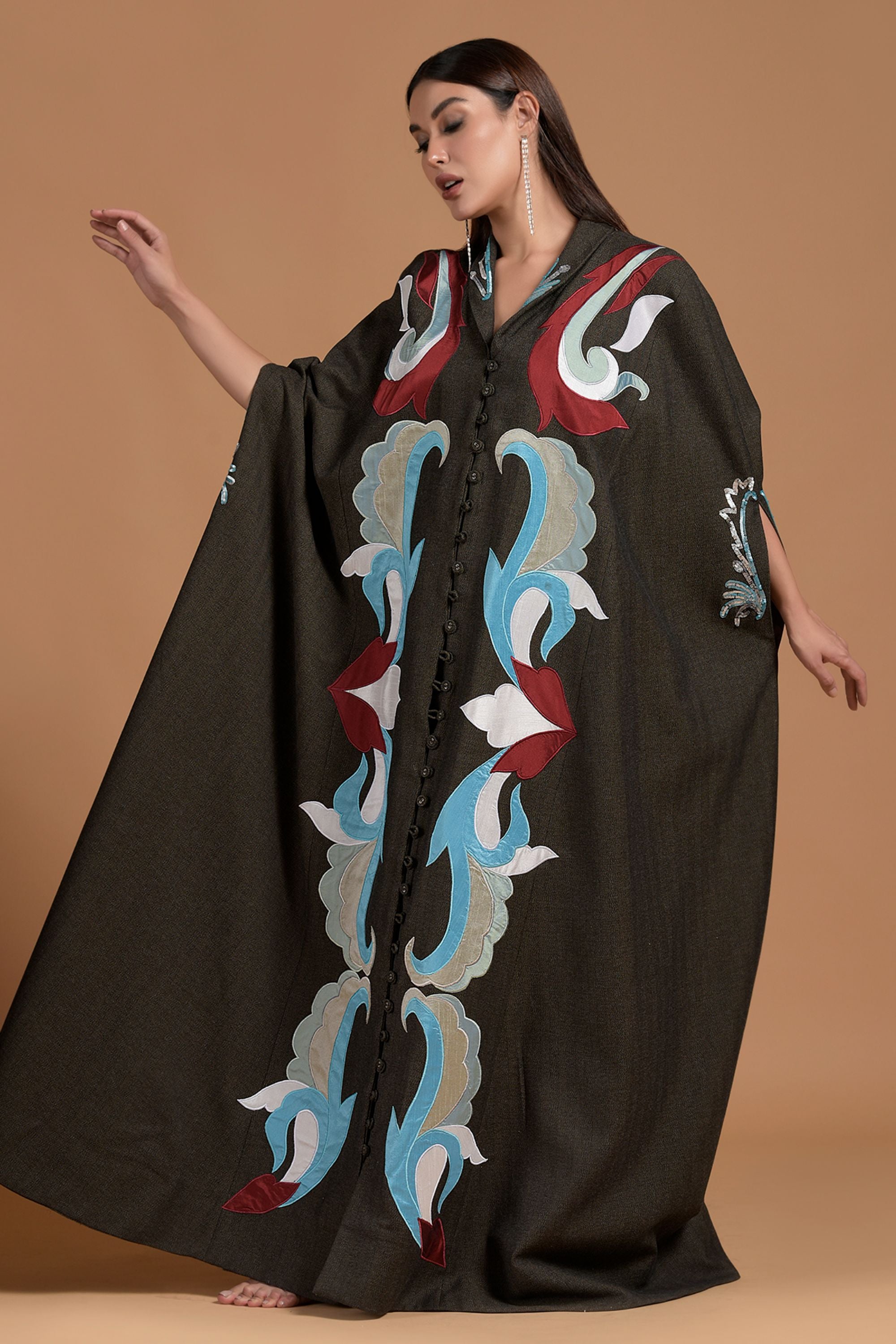 Ashiyana Embroidered Cape with Patch