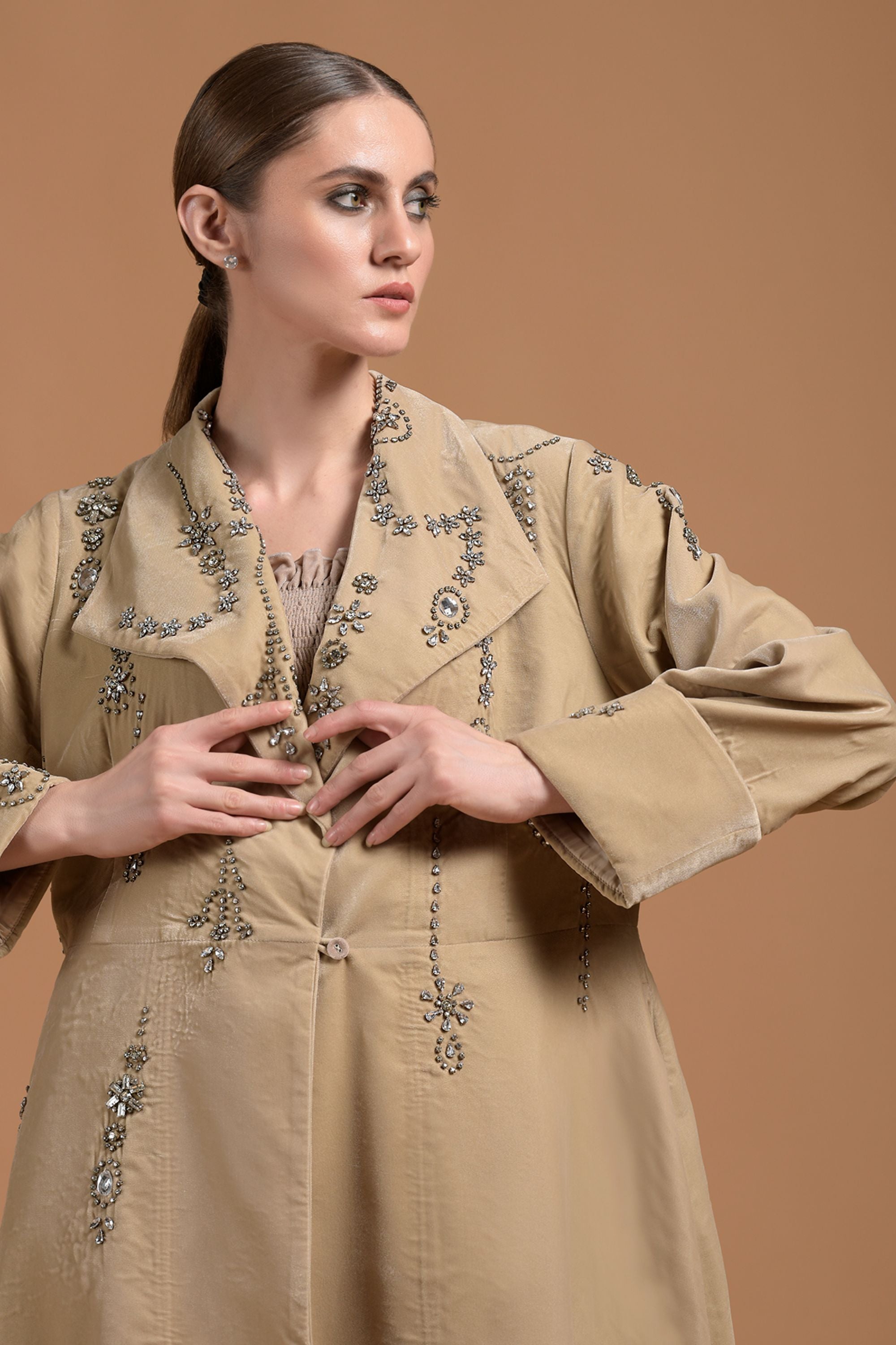 Nejma Embellished Bisht Abaya