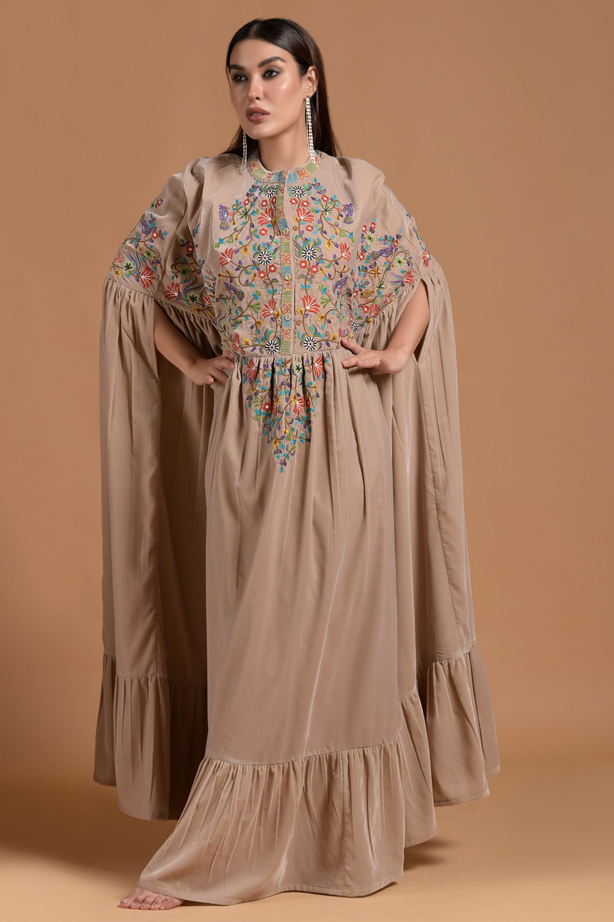 Arzo Embroidered Cape with Patch