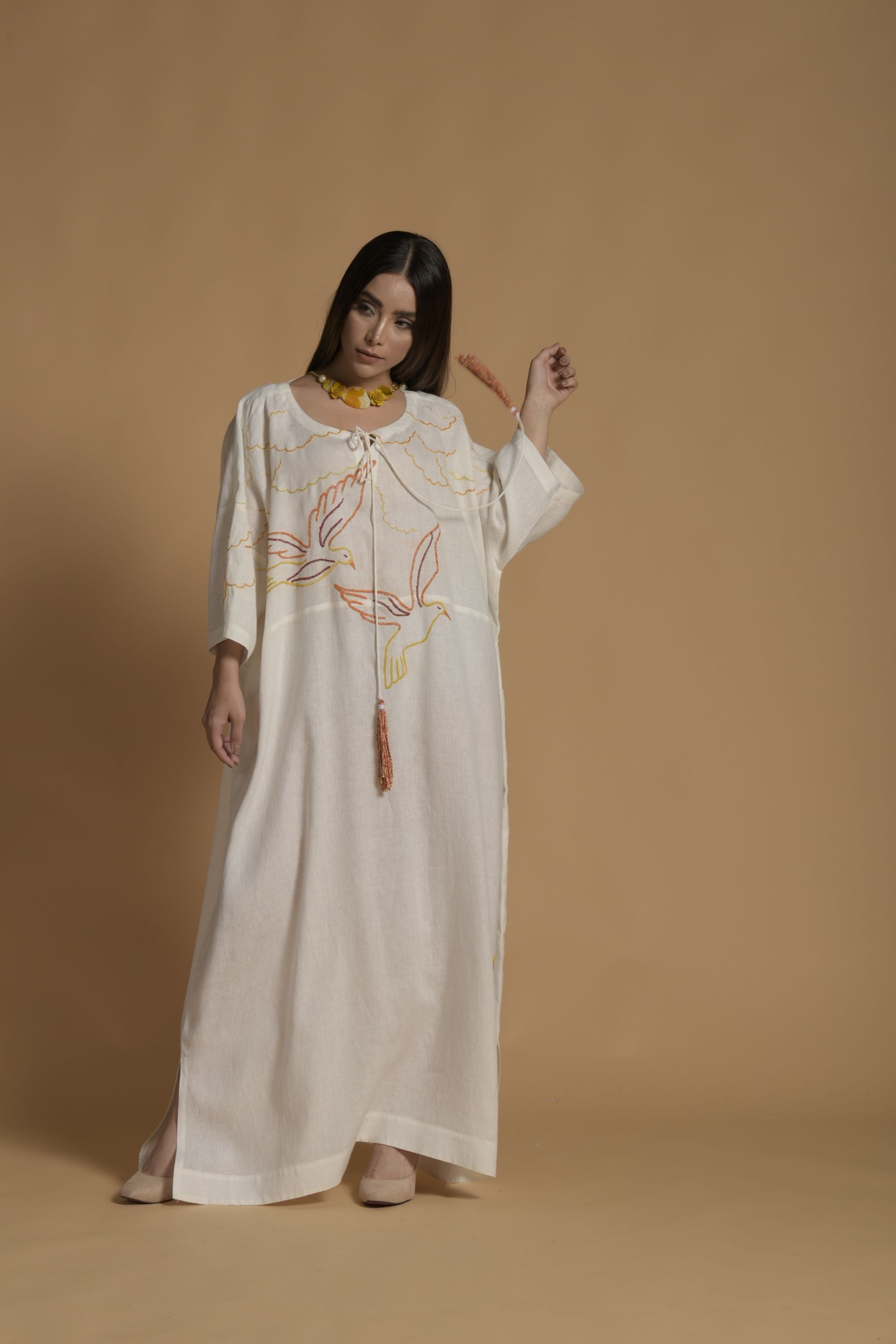 Wadia Embroidered Long Jalabiya