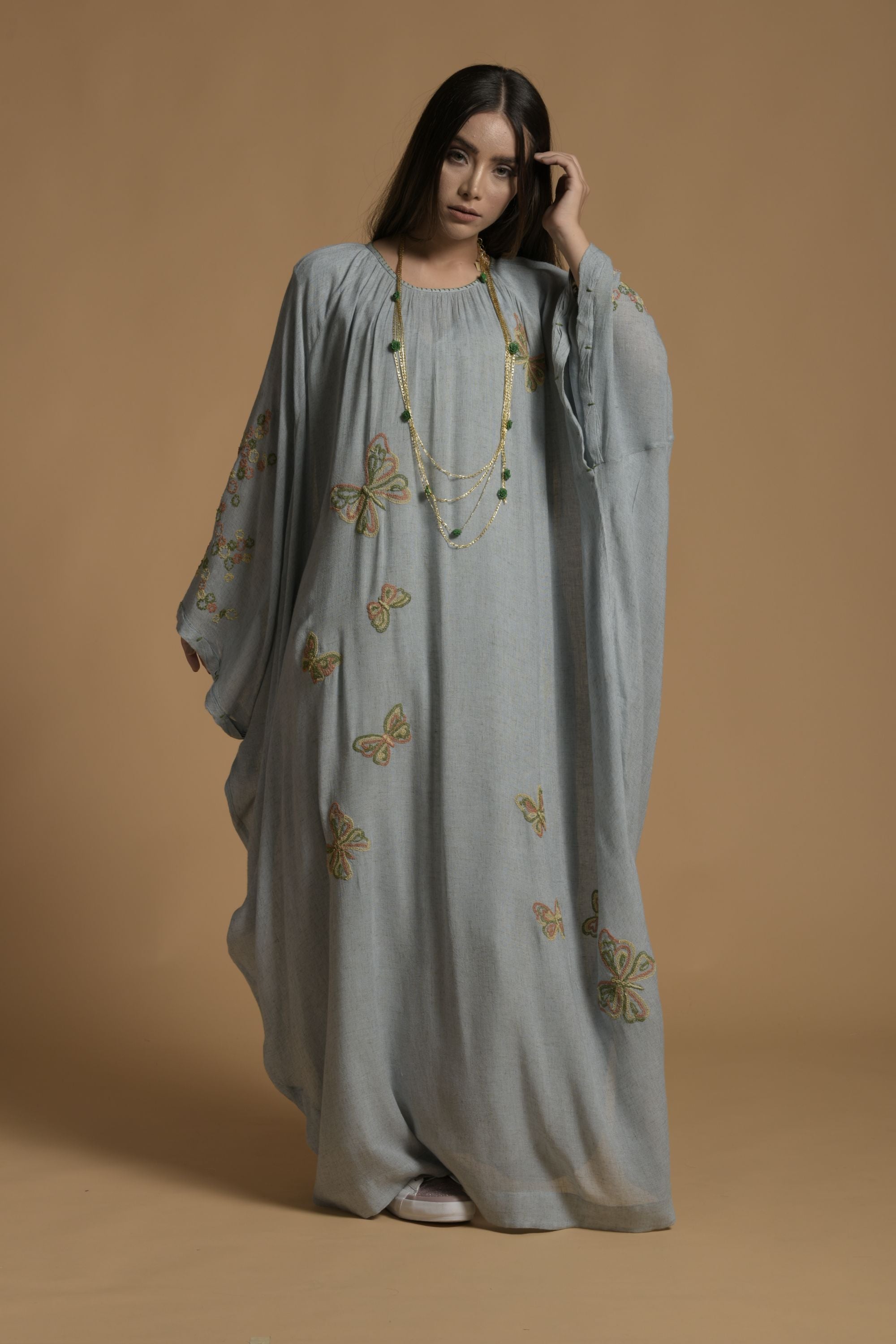 Parvana Embroidered Jalabiya with Inner Cotton Cami