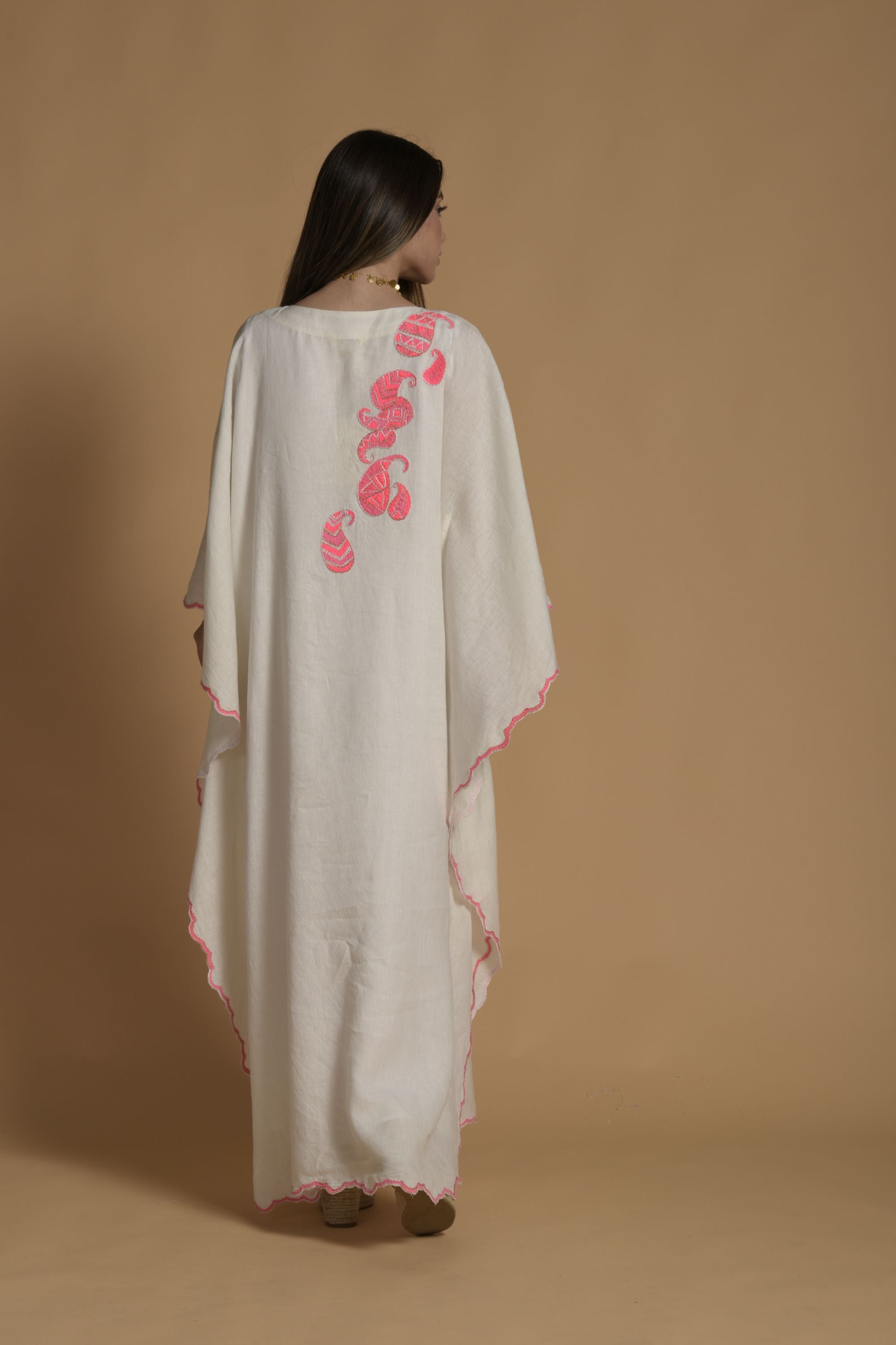 Mariam Embroidered Jalabiya with Inner Cotton Cami